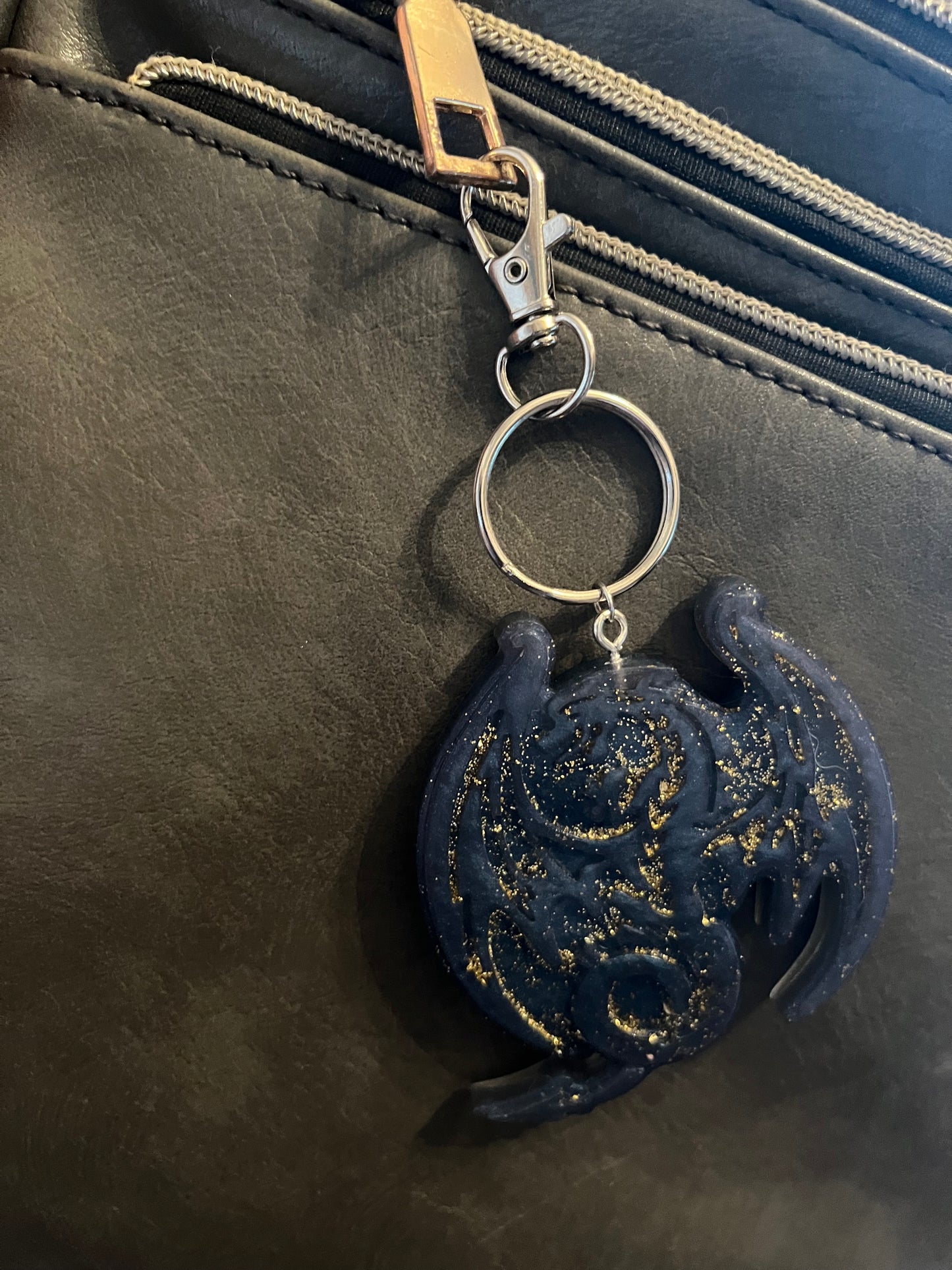 Blue Dragon bag charm, dragon bag charm, blue dragon, dragon keychain, dragon key ring,