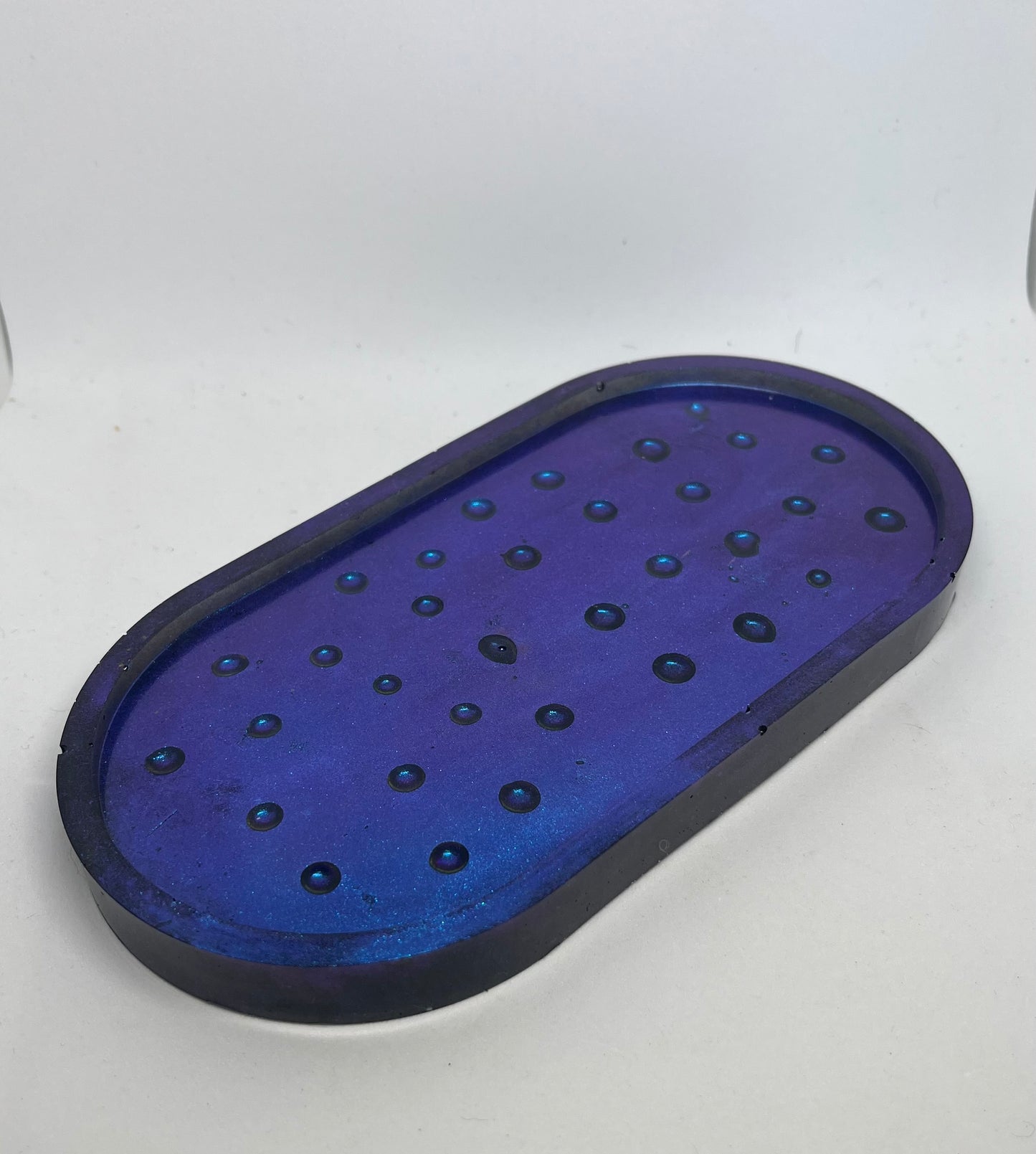 Resin key tray, Blue resin tray, blue jewellery tray, blue bubble jewellery tray, blue bubble key tray,