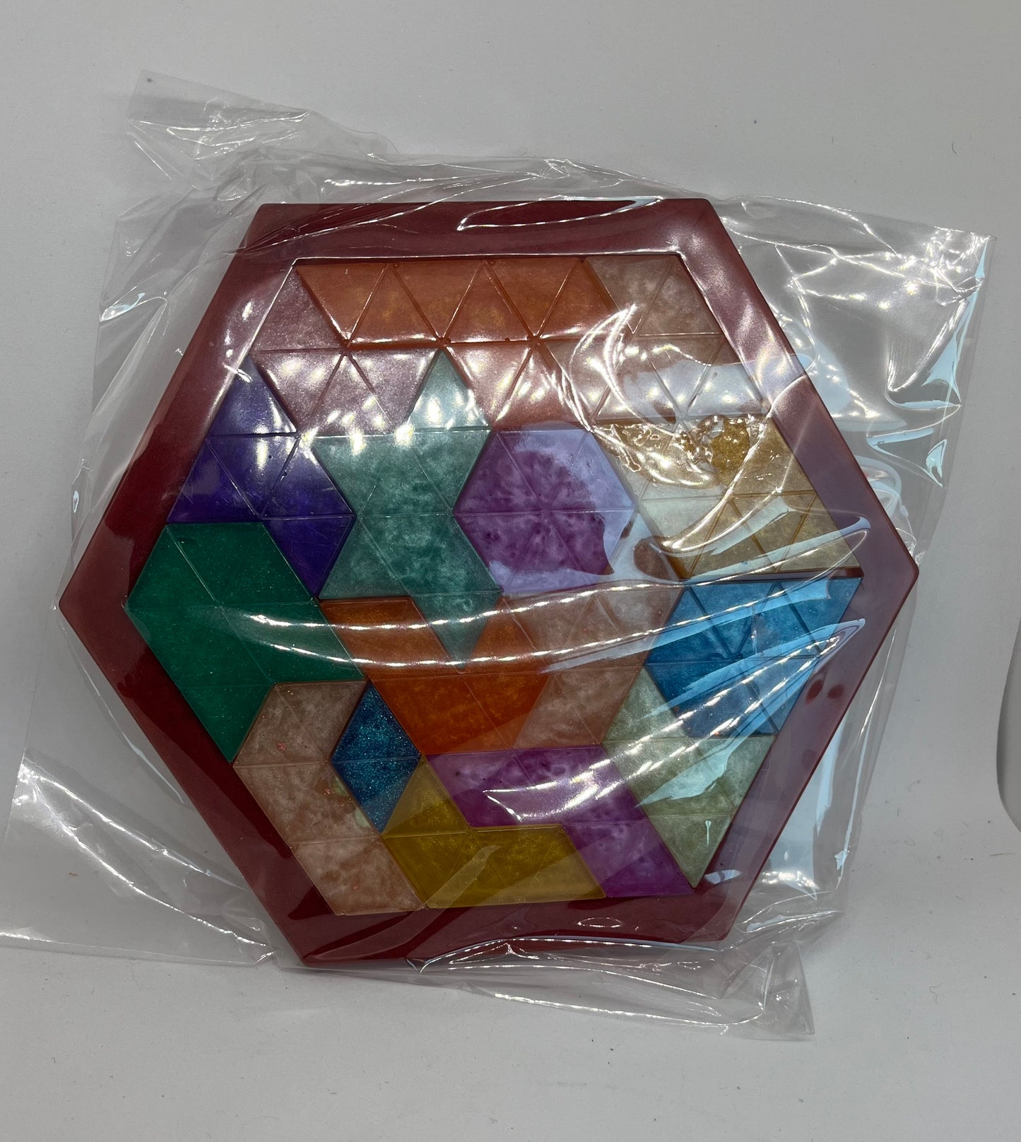 Handmade Resin Tangram Puzzle, Stress Relief Family Fun, fidget game for adults