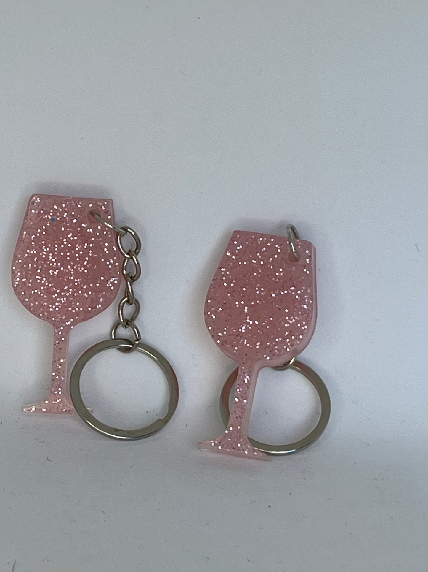 sparkly pink wineglass key ring, gifts for hen parties, gifts for bridesmaids,