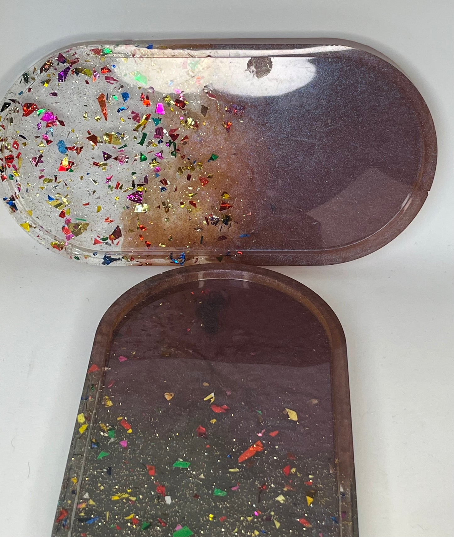 Trinket tray, sparkling key tray, make up tray, large oval coaster, oval trinket tray