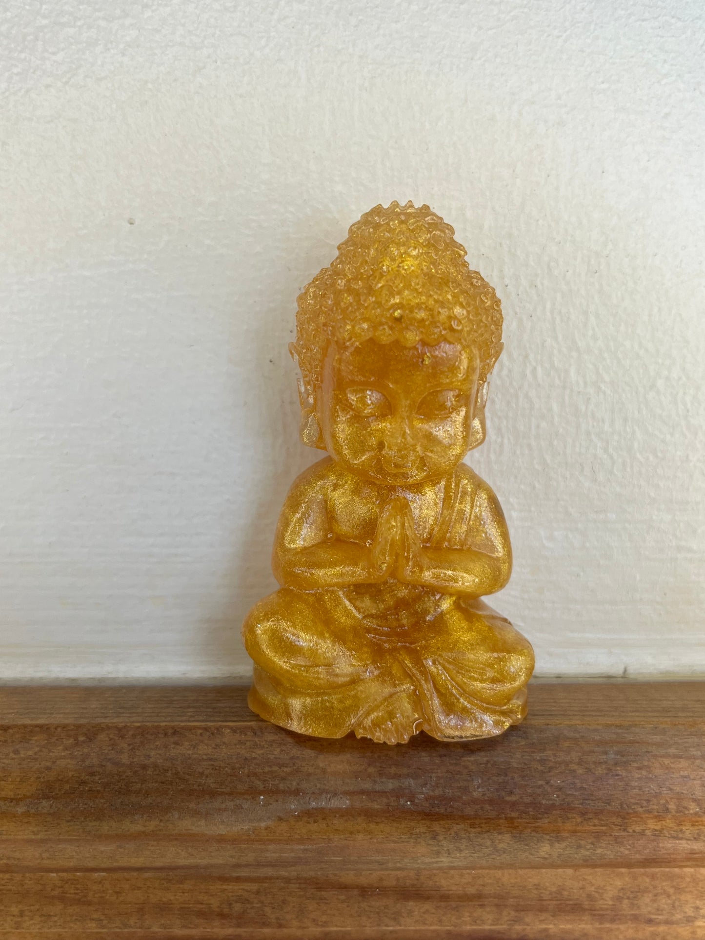 Golden Serenity Buddha Trio, Mini Resin Figurines for Calm, Mindfulness & Home Harmony