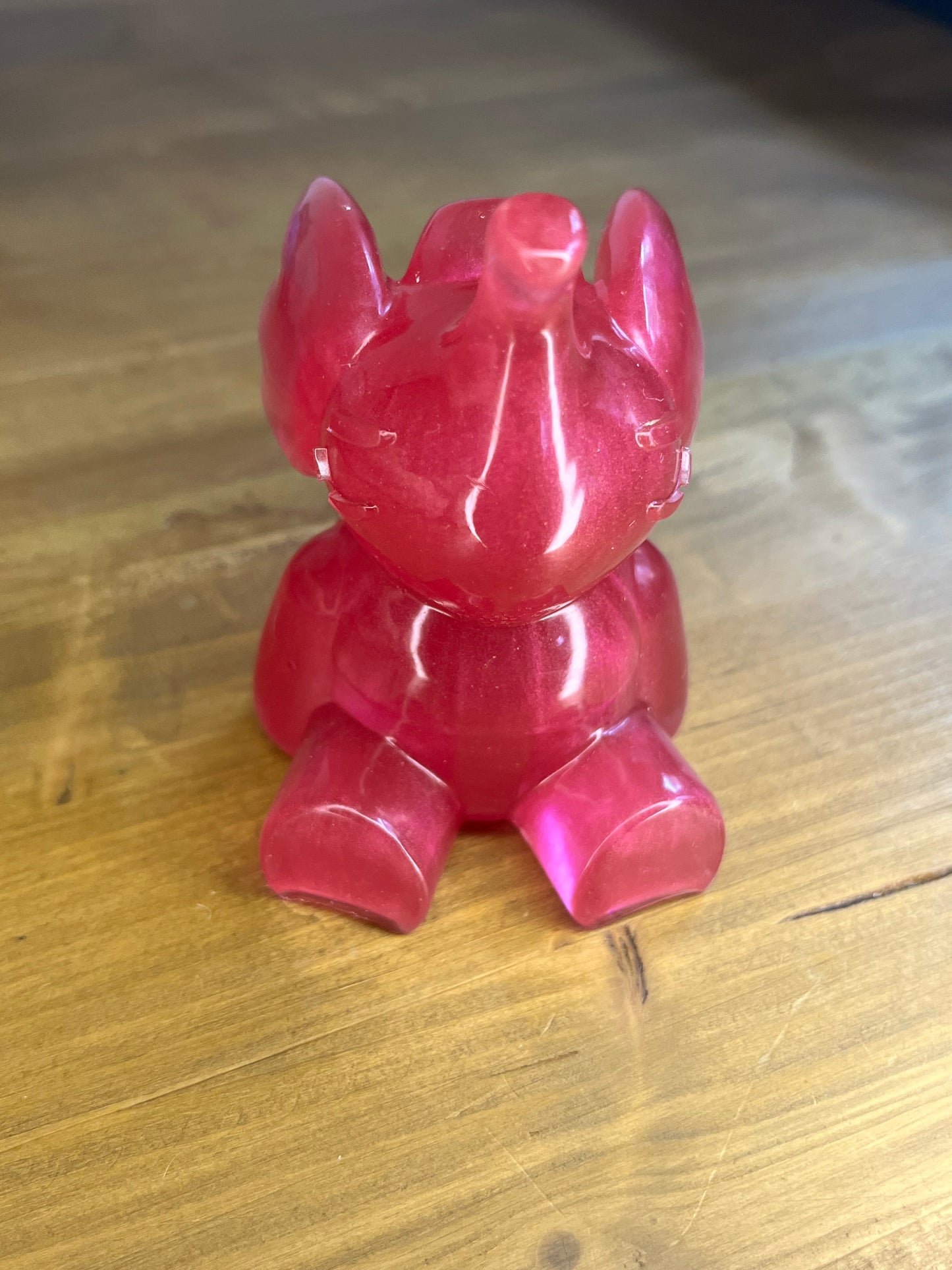 Pink Resin Elephant , Handcrafted Pocket Pet for Shelf Decor, Collectors & Thoughtful Gifts