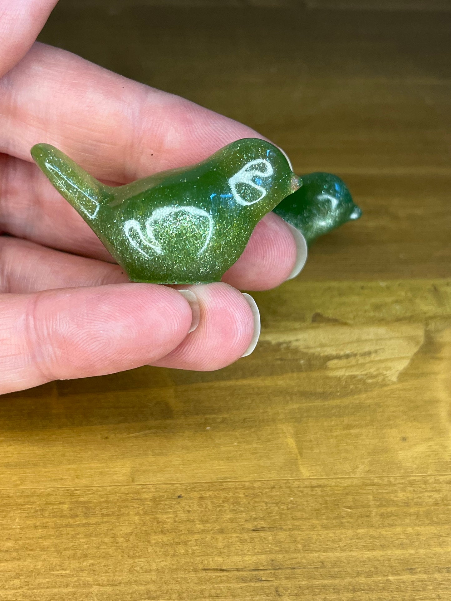 Small resin bird figurines, handmade mini pocket companions, desktop buddy, collectible gift