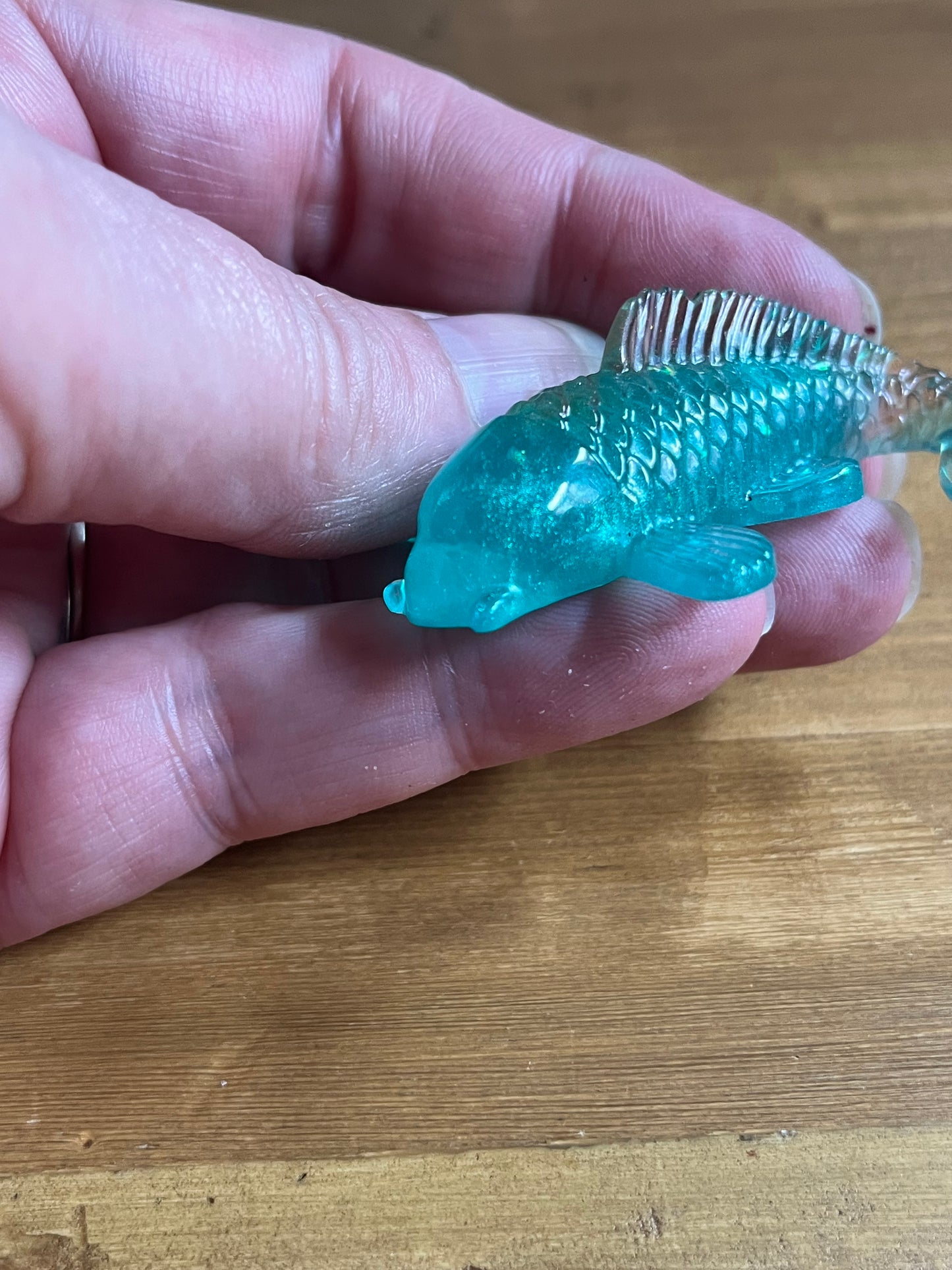 Handmade Resin Fish Figurines, Pocket Pet Collection, Glitter home Decor