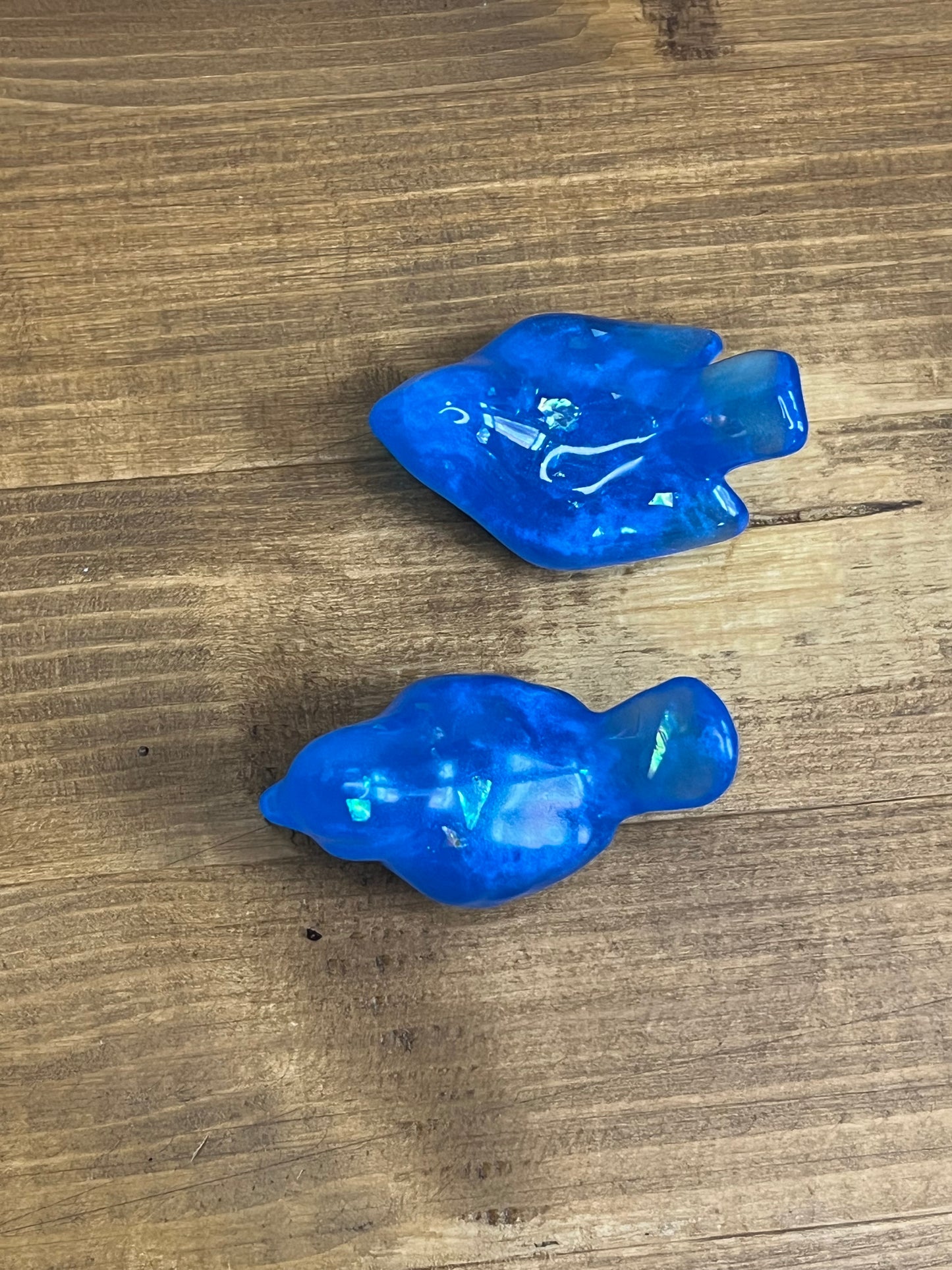 Bright Blue Resin Bird Figurine, Modern Collectible Decor