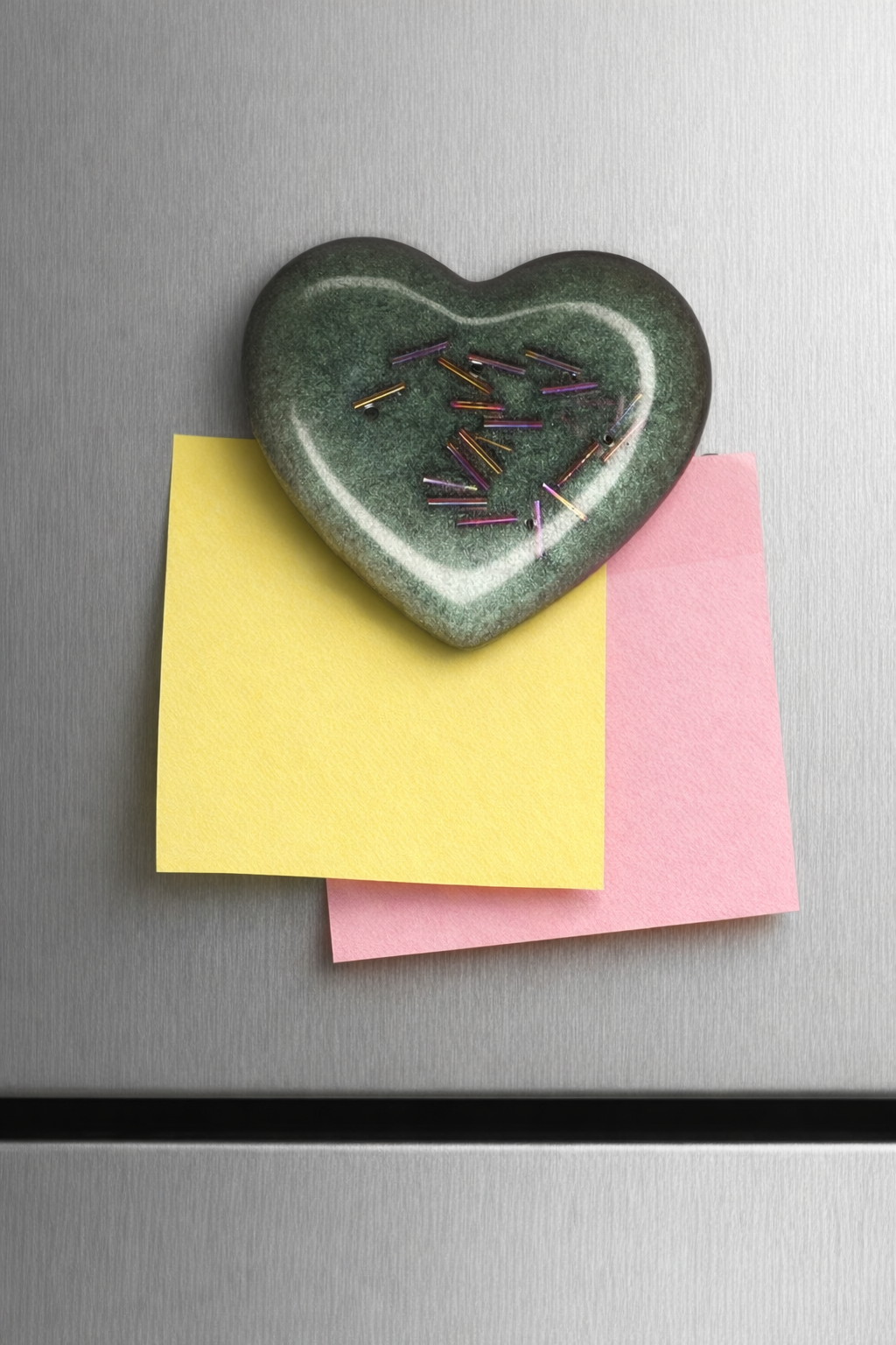 Beaded Heart-Shaped Magnet, Fridge Organiser