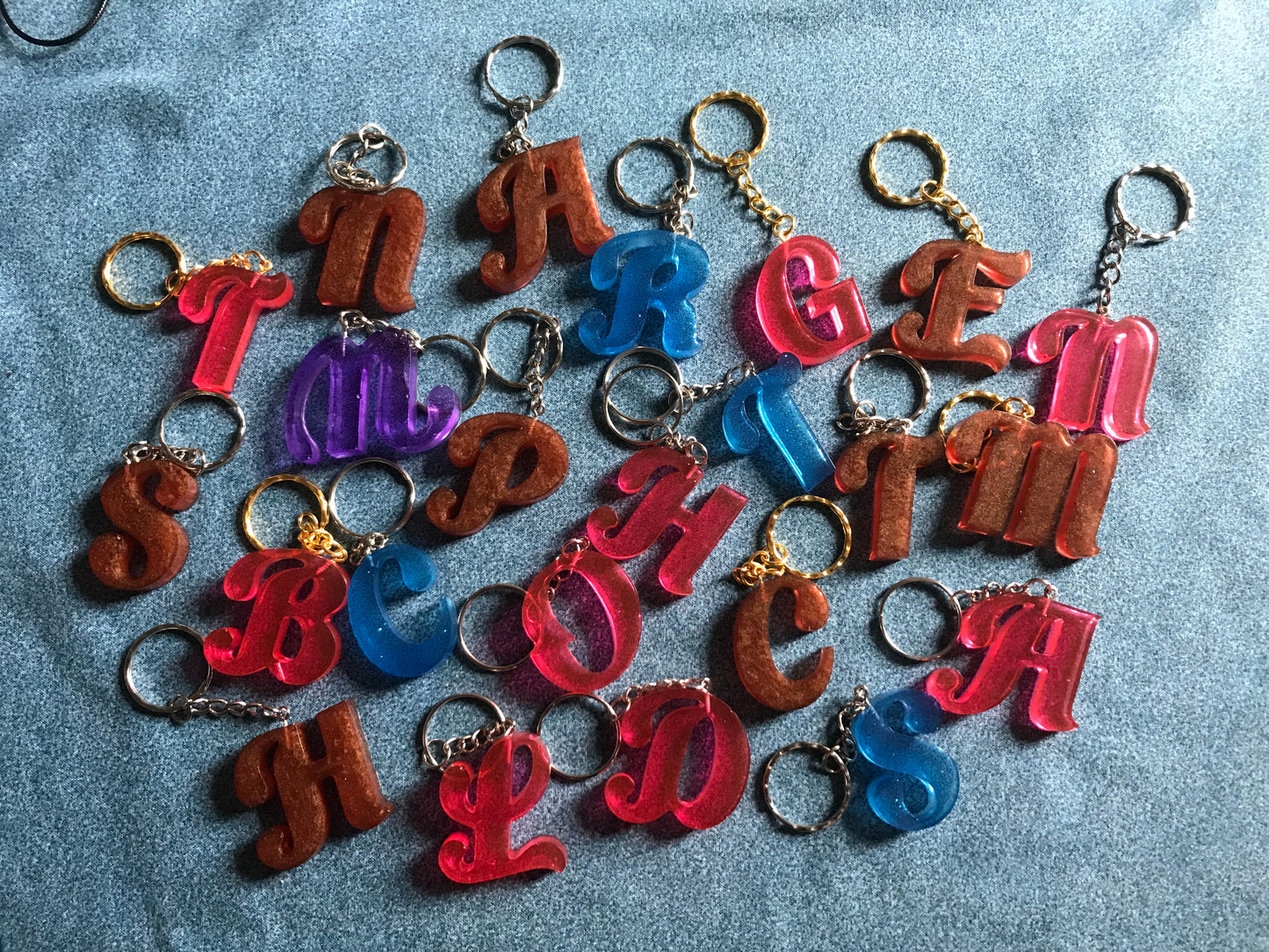 Alphabet Key Rings, initial key rings, personalised key rings,