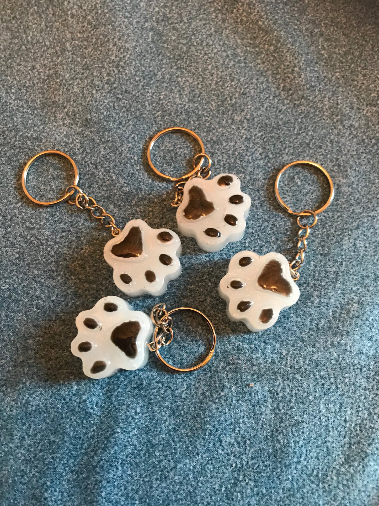 Lucky Paw Print Key rings, gifts for dog mums, blue paw print, pink paw print, black paw print, gift for dog lover