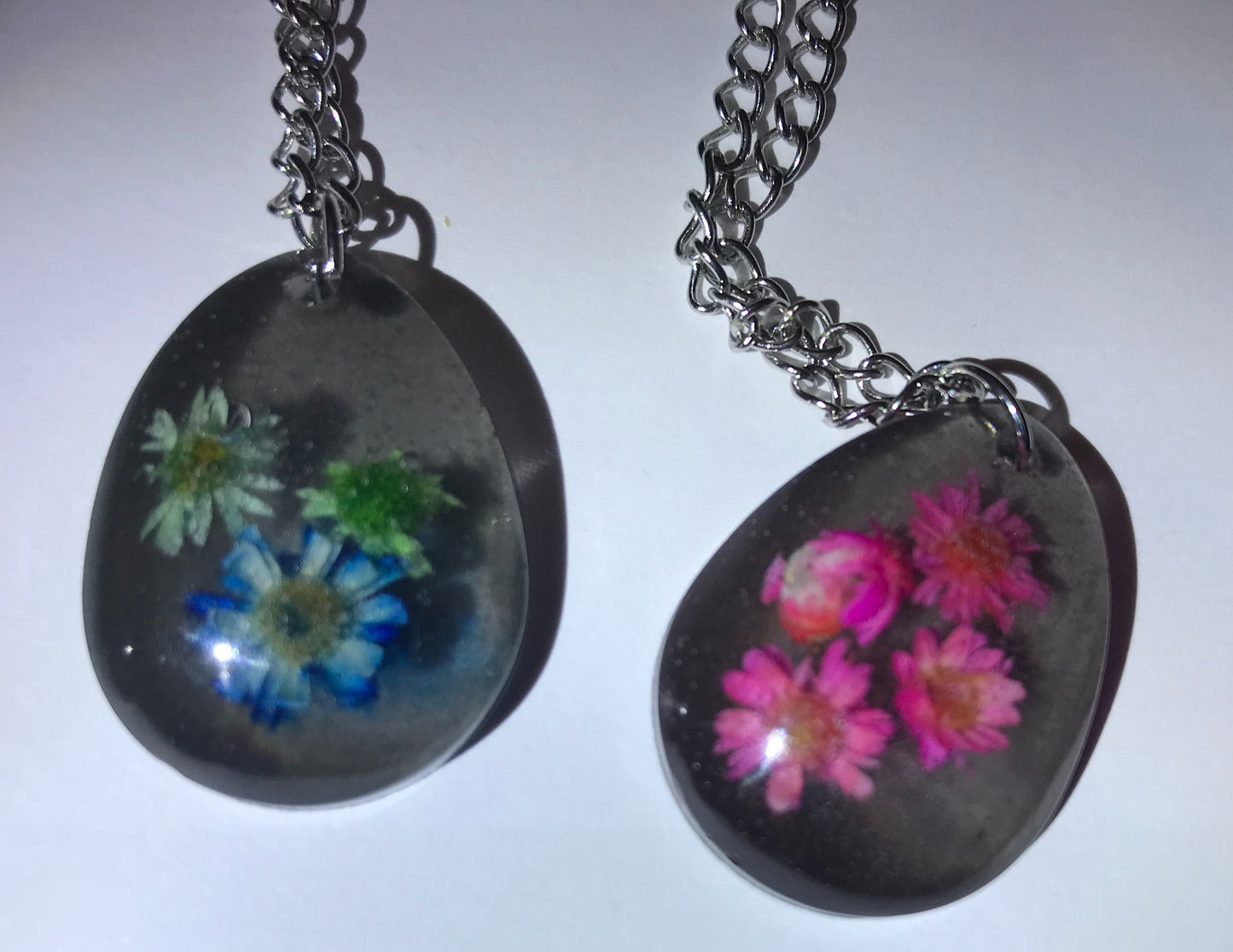 Small Flowers in Resin Pendant