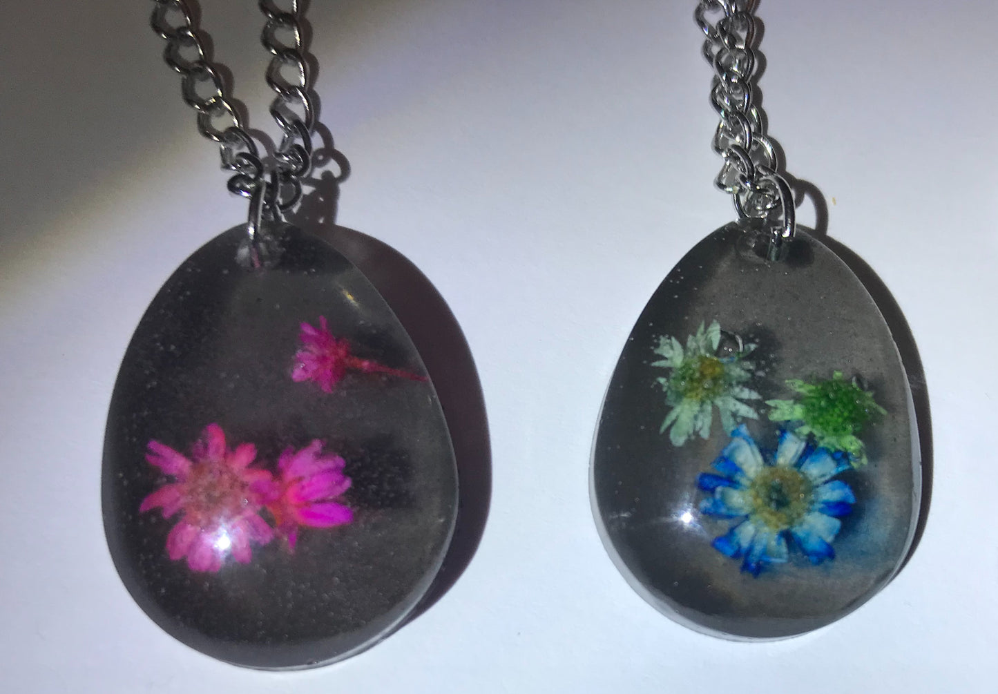 Small Flowers in Resin Pendant