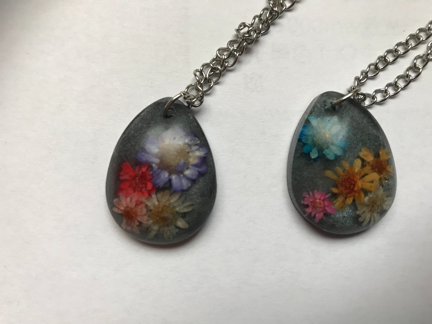 Small Flowers in Resin Pendant