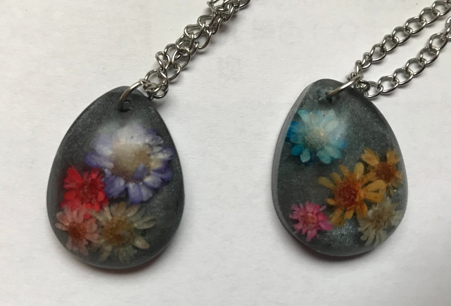 Small Flowers in Resin Pendant