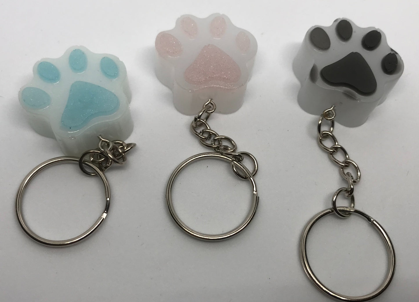 Lucky Paw Print Key rings, gifts for dog mums, blue paw print, pink paw print, black paw print, gift for dog lover