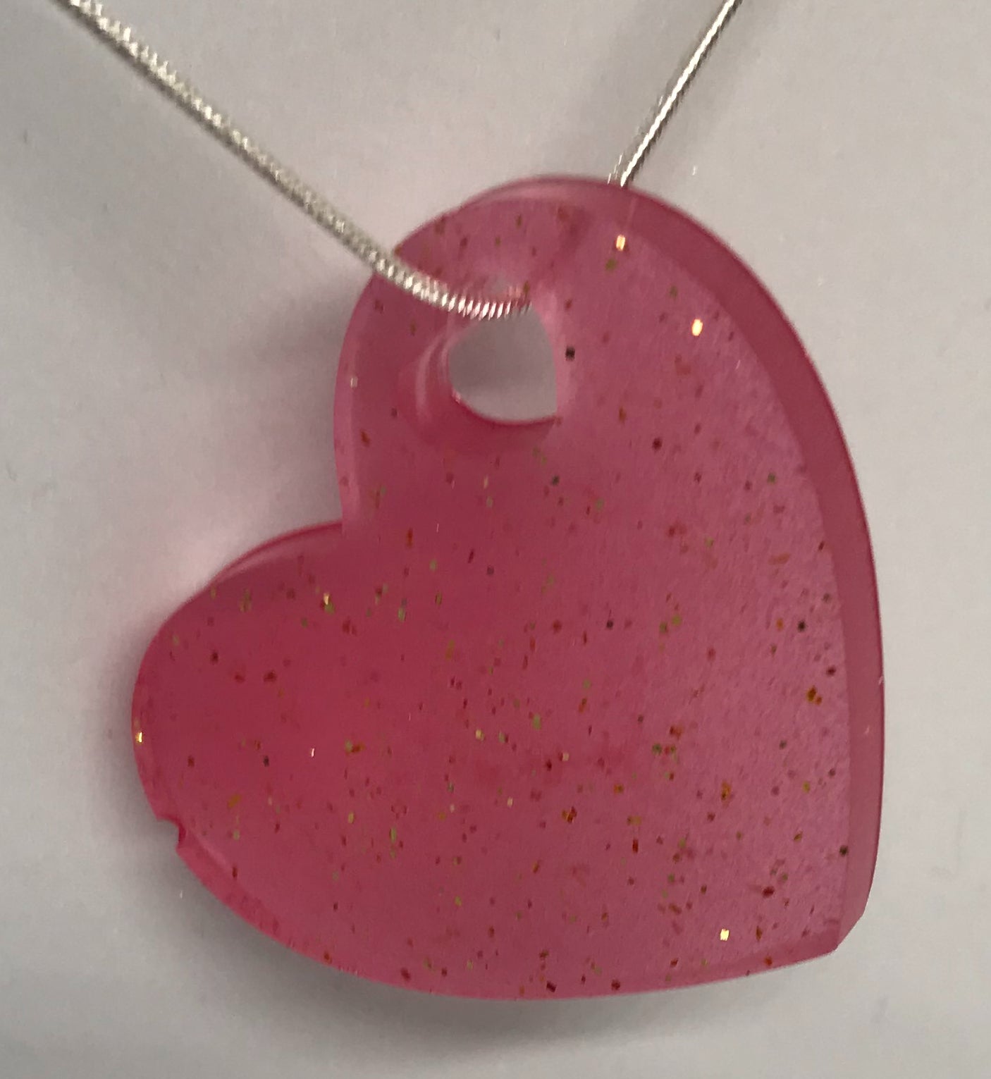 Heart and Rose necklaces, gifts for her, sparkly heart