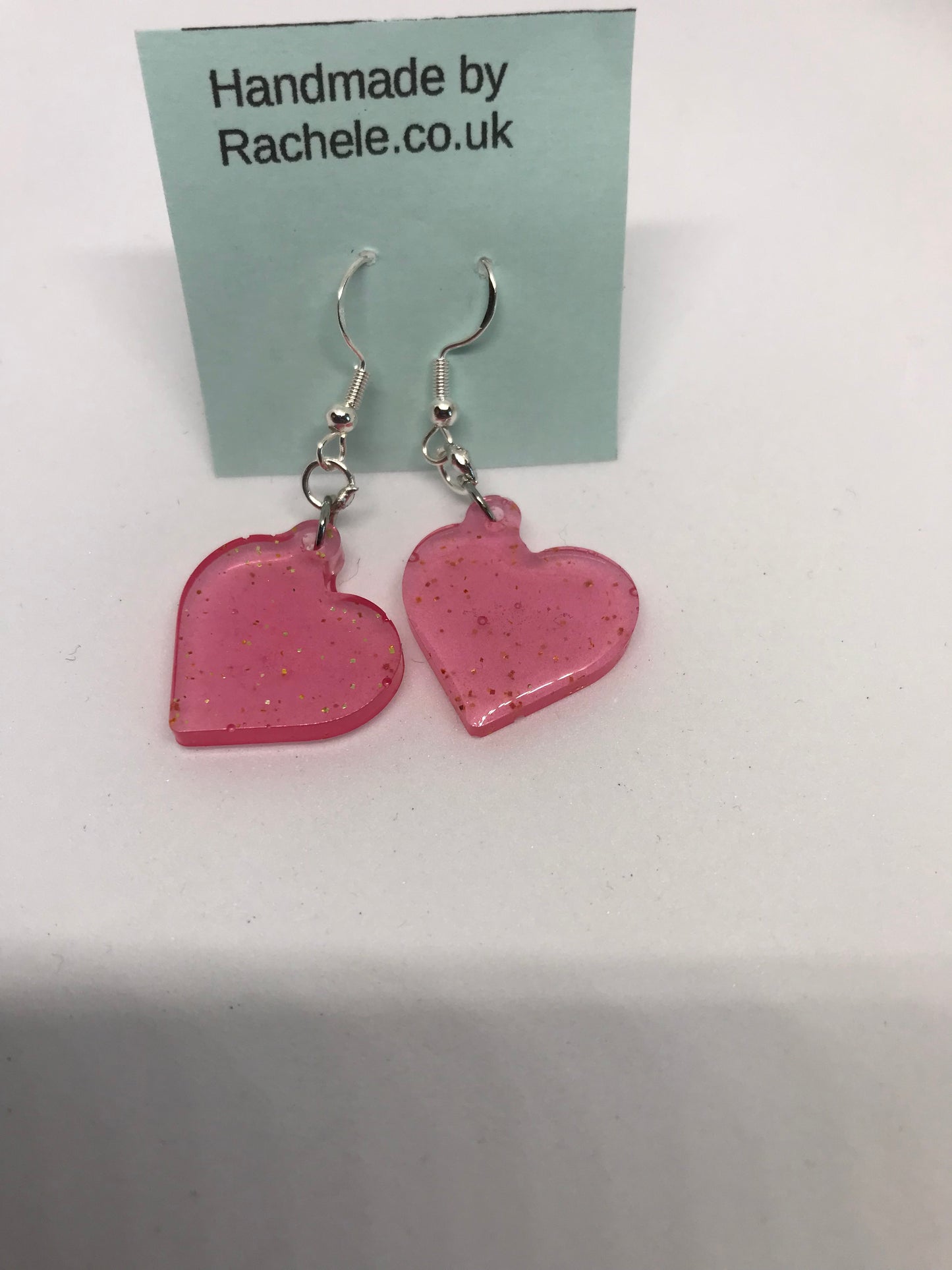 Heart Earrings, Red and Gold Earrings, sparkly earrings