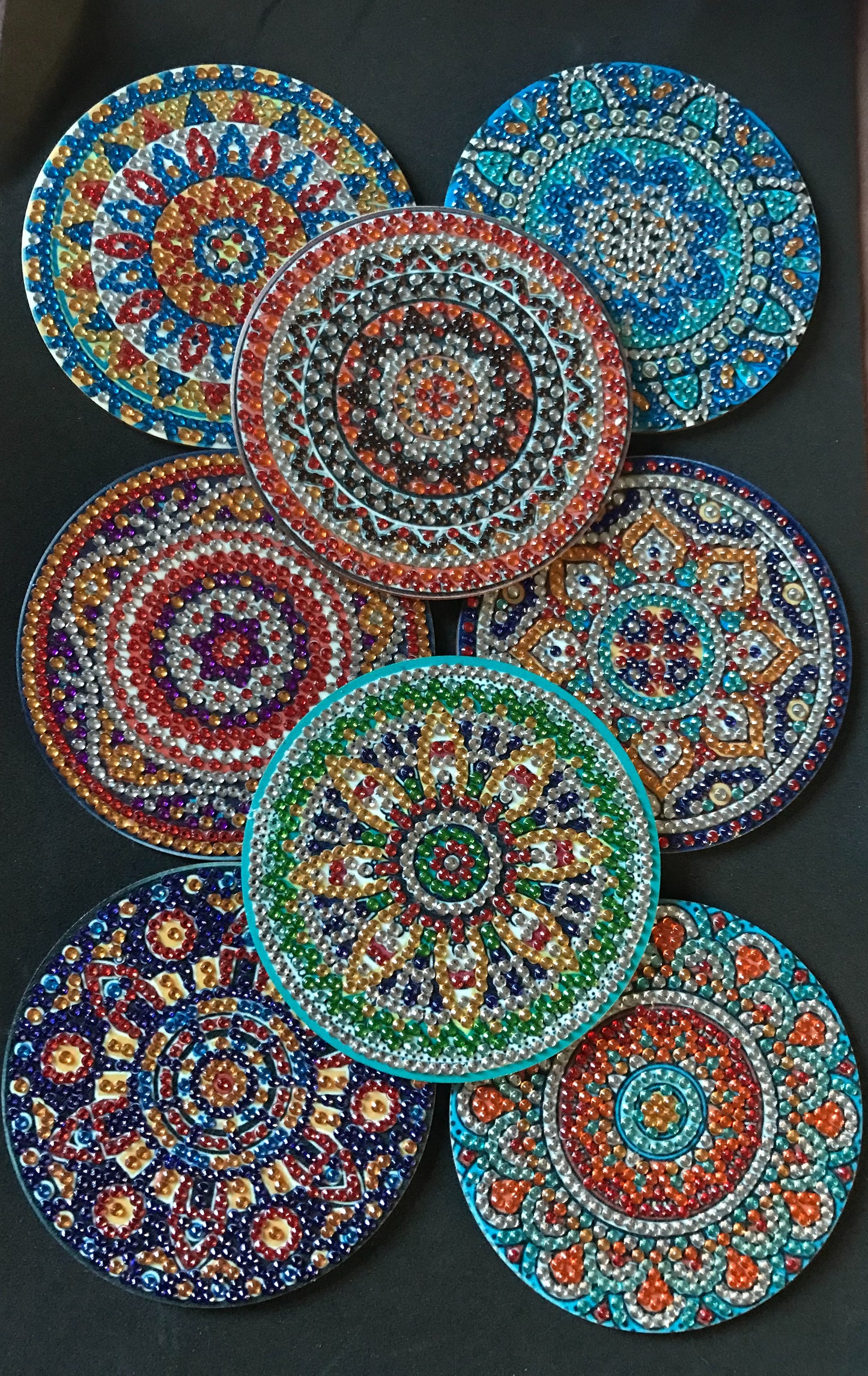 Diamond Art Mandala Coasters, 7 different designs
