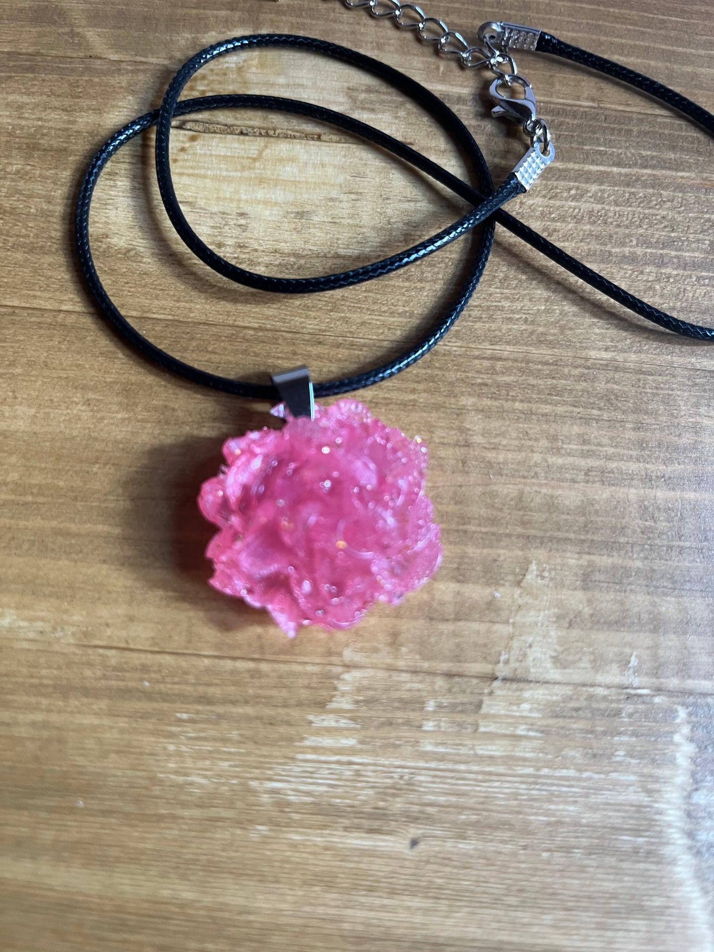 Heart and Rose necklaces, gifts for her, sparkly heart