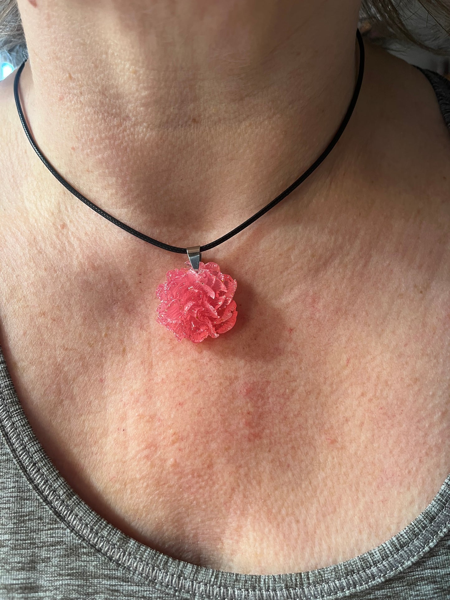 Heart and Rose necklaces, gifts for her, sparkly heart