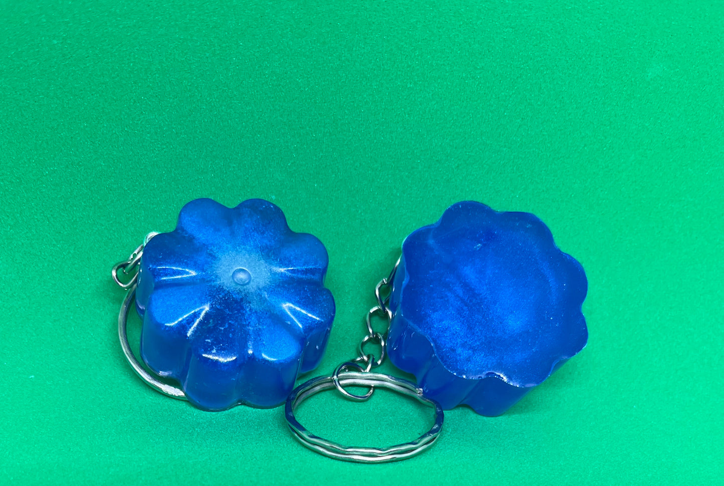 Blue Flower and Star keyrings, In aid of Parkinsons UK, raising money for charity, World Parkinson's day,