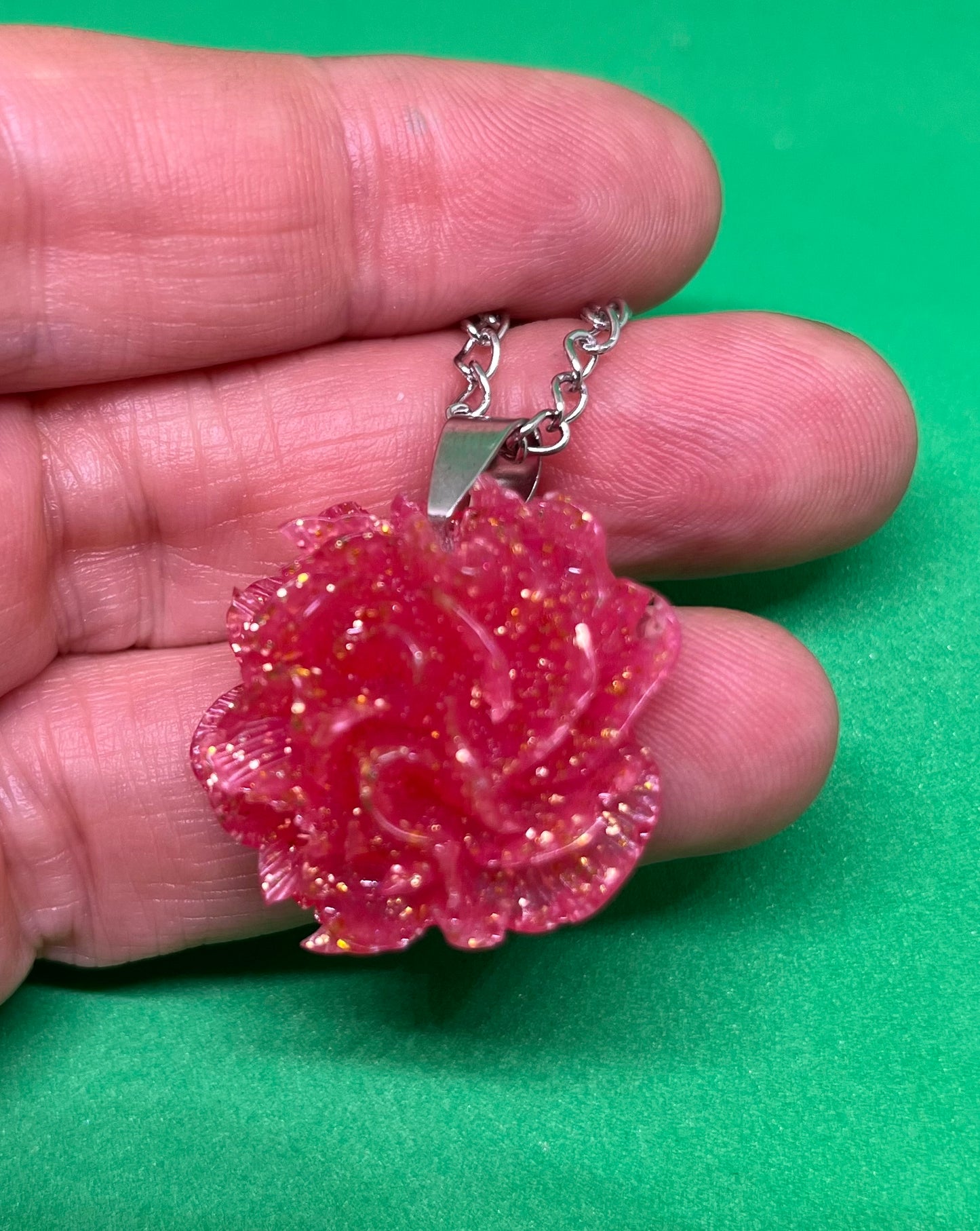 Red and gold Rose necklace, Rose necklace, Red and gold necklace, Red coloured resin rose necklace, Bridesmaid gift, wedding jewellery