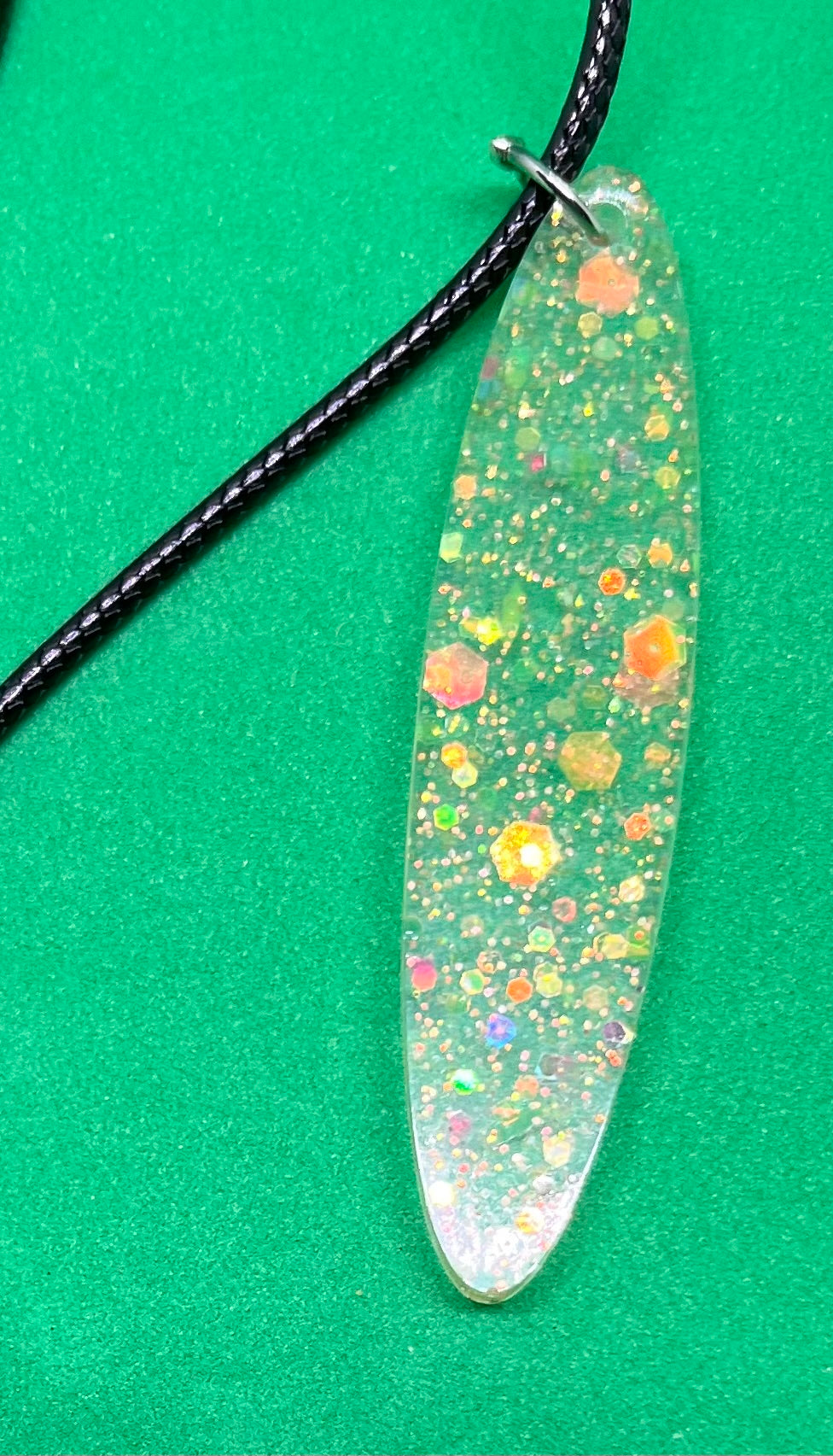 Neon Shimmer necklace, neon collection, sparkling necklace, rainbow sparkle oval necklace, gifts for her