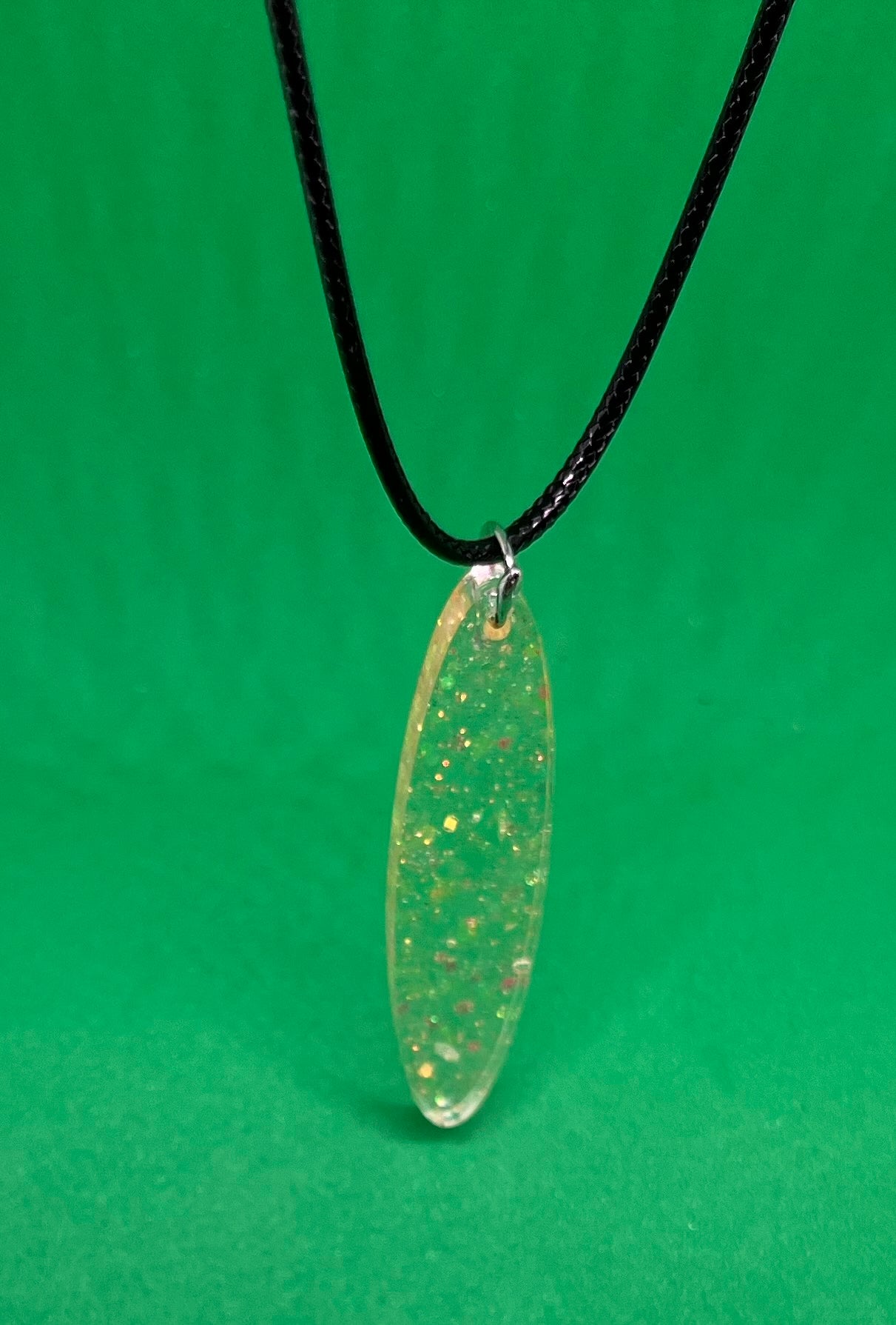 Neon Shimmer necklace, neon collection, sparkling necklace, rainbow sparkle oval necklace, gifts for her