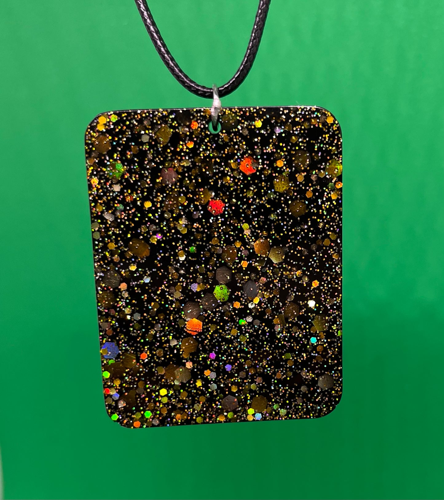 Black and Gold necklace, starry night collection, sparkling necklace, black and gold square necklace, gifts for her