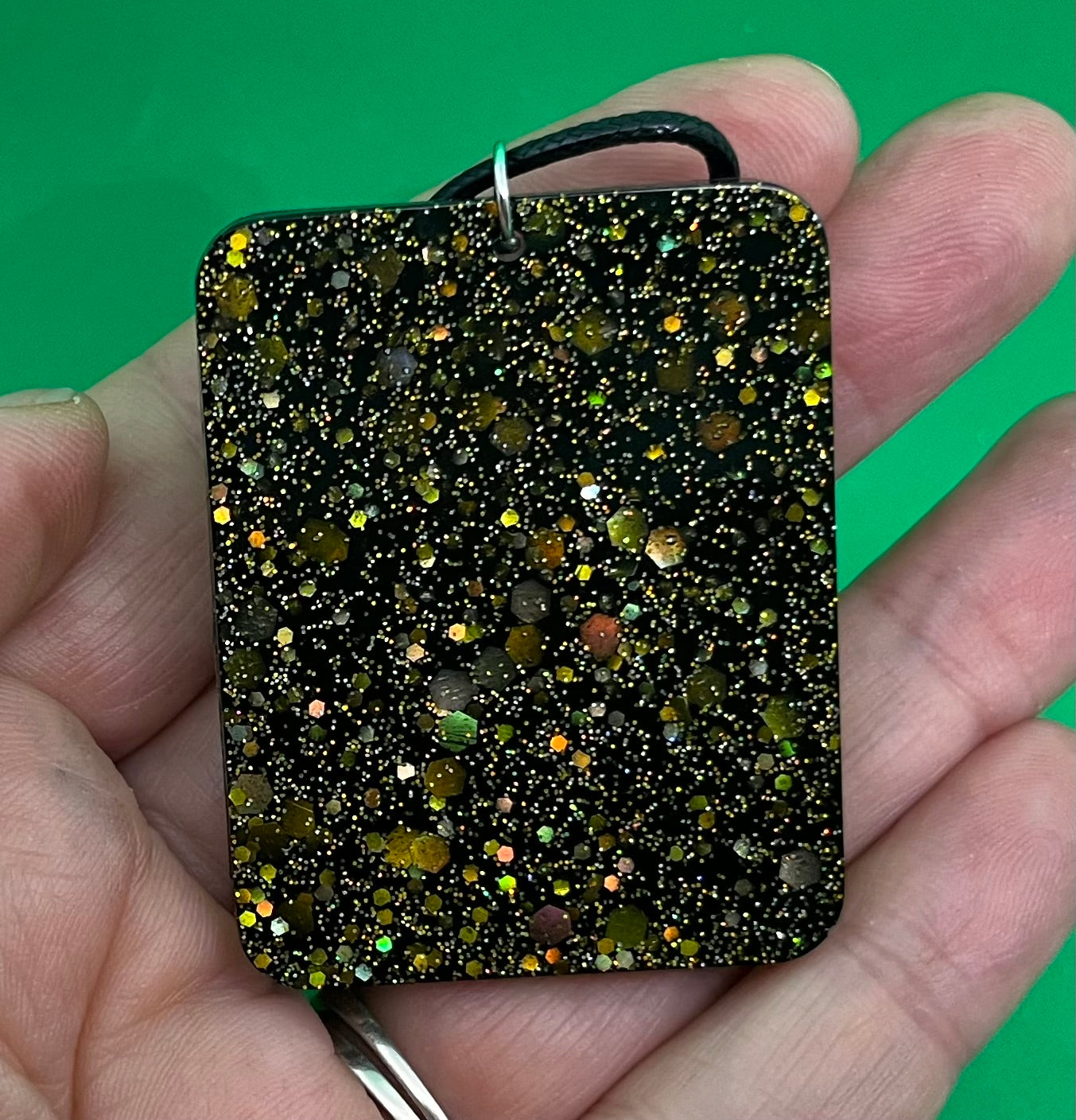 Black and Gold necklace, starry night collection, sparkling necklace, black and gold square necklace, gifts for her