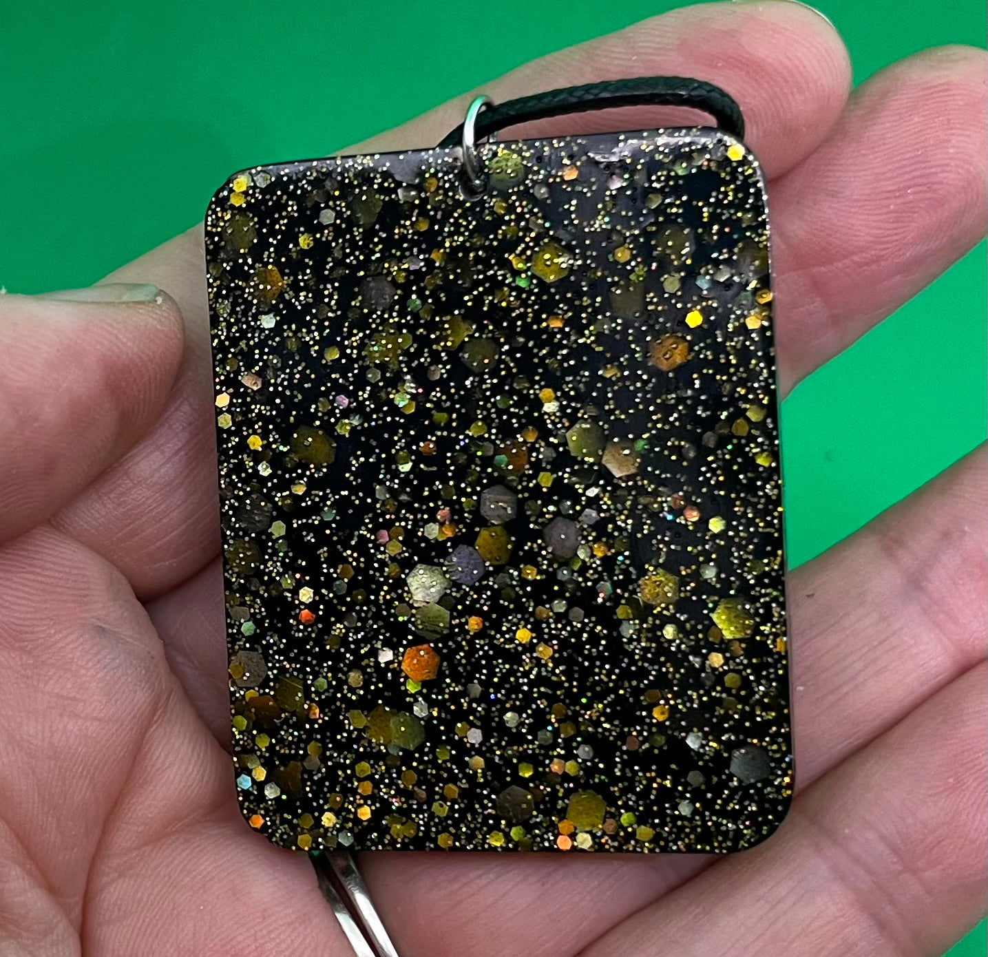 Black and Gold necklace, starry night collection, sparkling necklace, black and gold square necklace, gifts for her