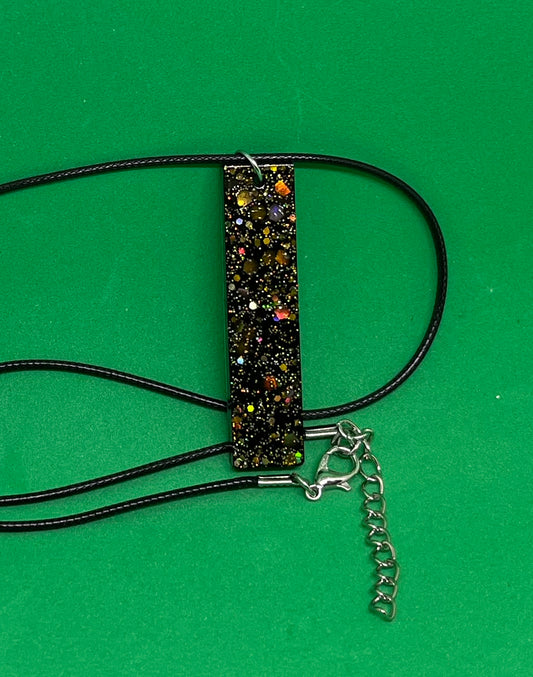 Black and Gold necklace, starry night collection, sparkling necklace, black and gold bar necklace, gifts for her