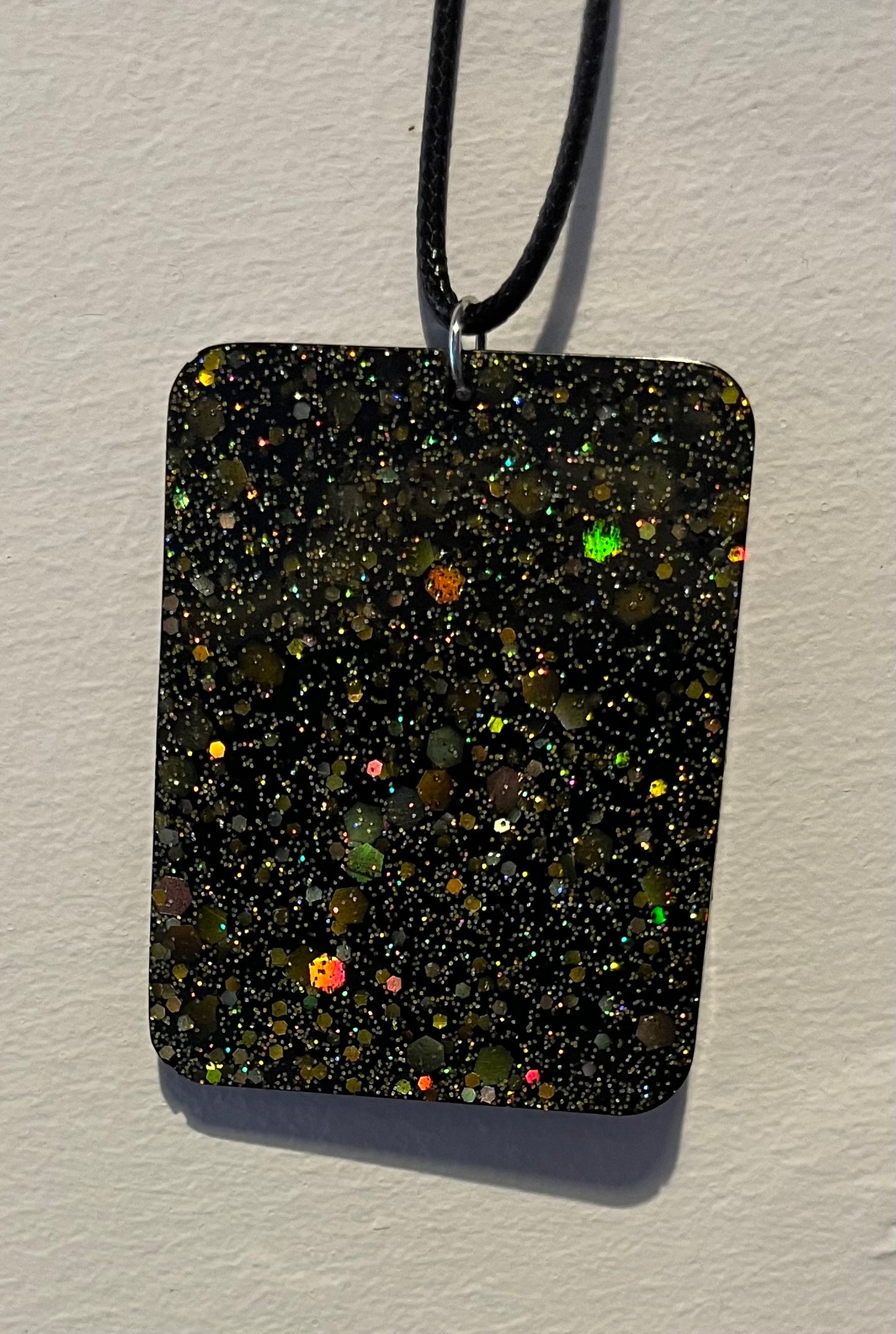 Black and Gold necklace, starry night collection, sparkling necklace, black and gold square necklace, gifts for her