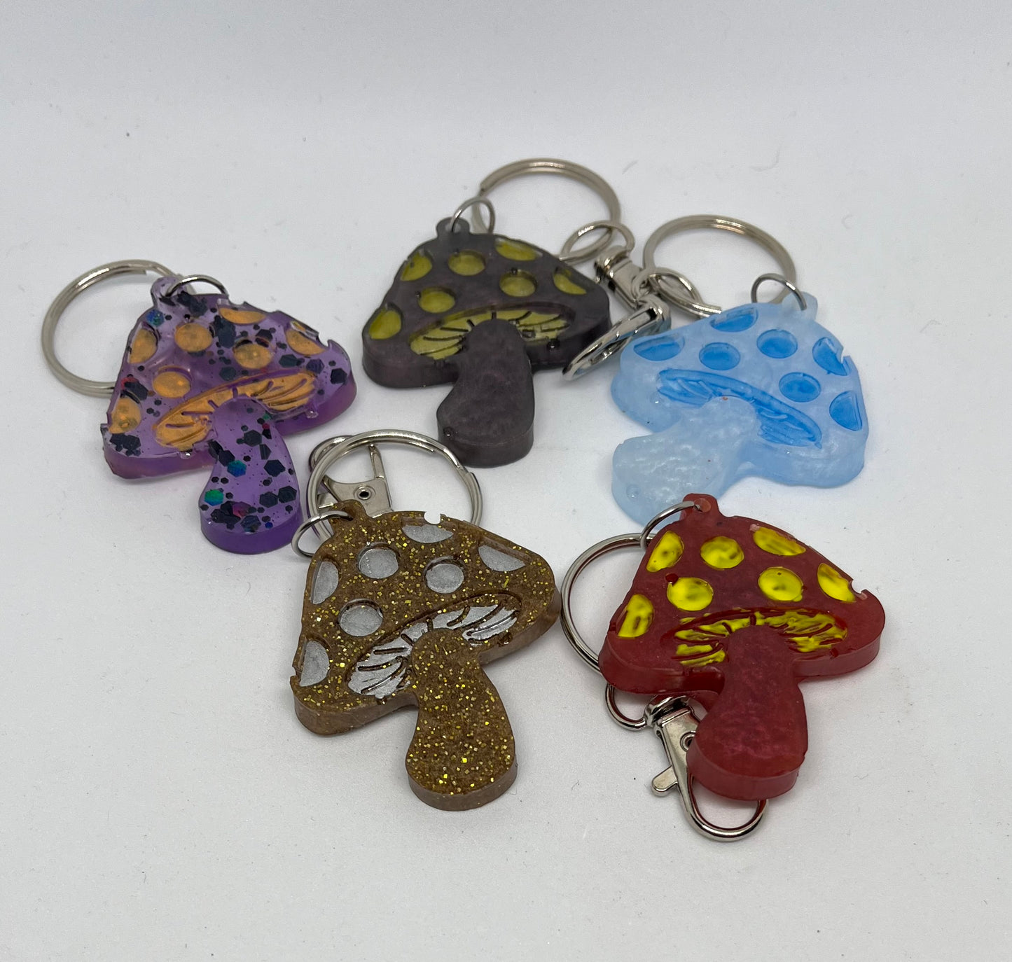 Resin mushroom bag charm, mushroom bag charm, mushroom keychain, mushroom keyring, Resin mushroom, handmade charms,