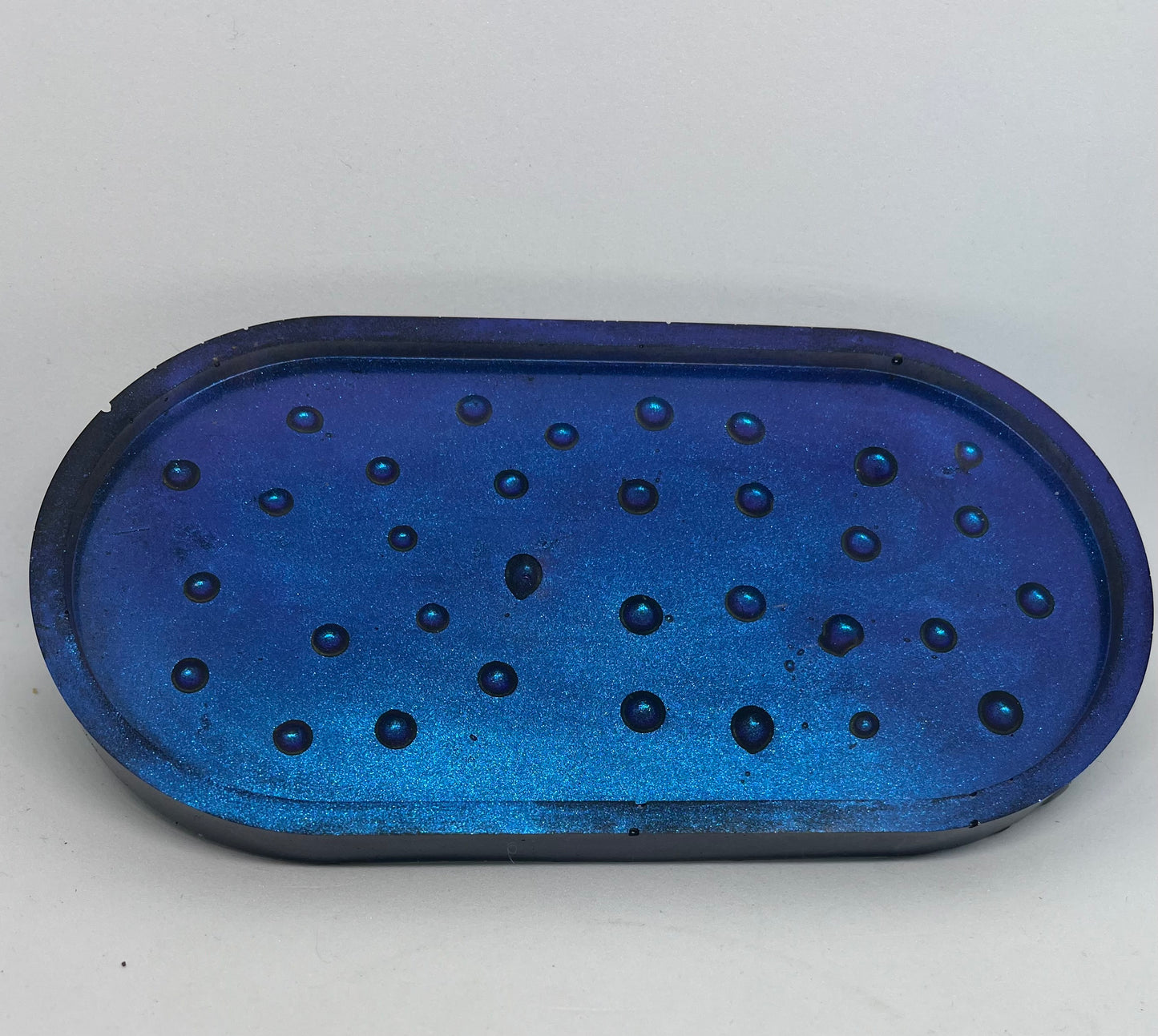 Resin key tray, Blue resin tray, blue jewellery tray, blue bubble jewellery tray, blue bubble key tray,