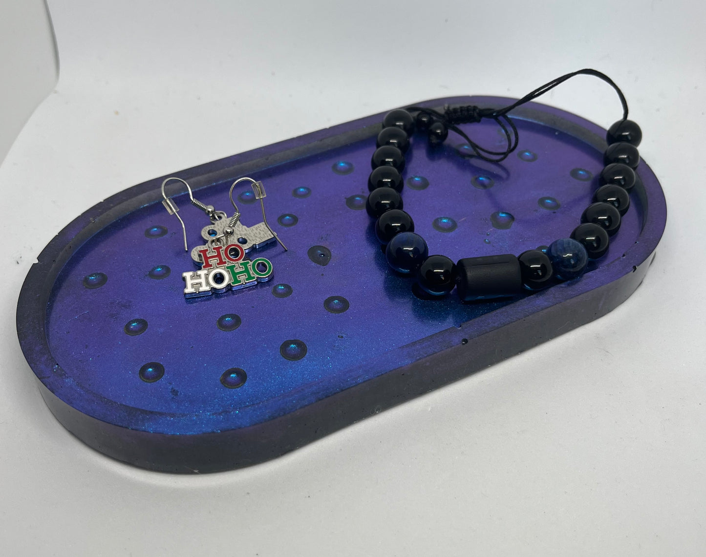 Resin key tray, Blue resin tray, blue jewellery tray, blue bubble jewellery tray, blue bubble key tray,