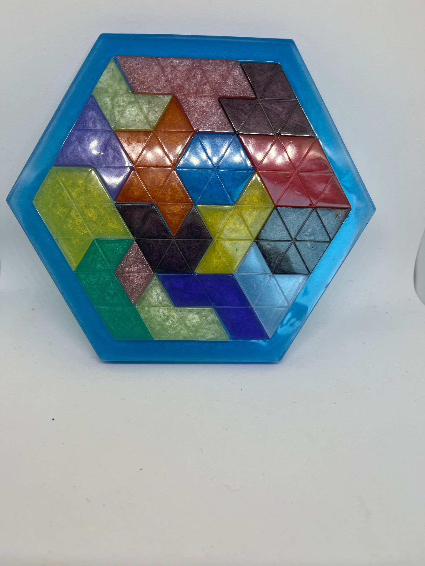 Handmade Resin Tangram Puzzle, Stress Relief Family Fun, fidget game for adults
