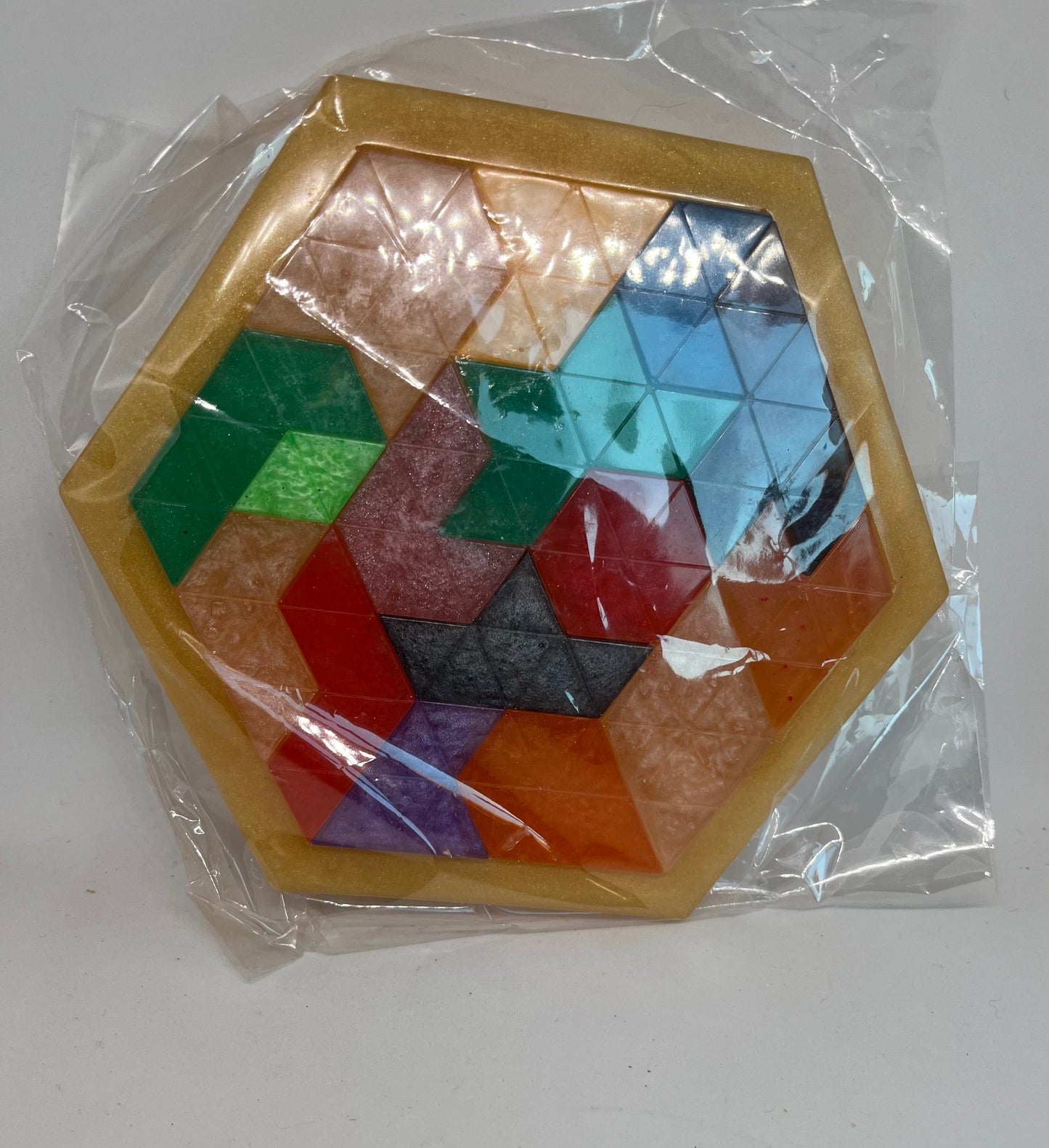 Handmade Resin Tangram Puzzle, Stress Relief Family Fun, fidget game for adults