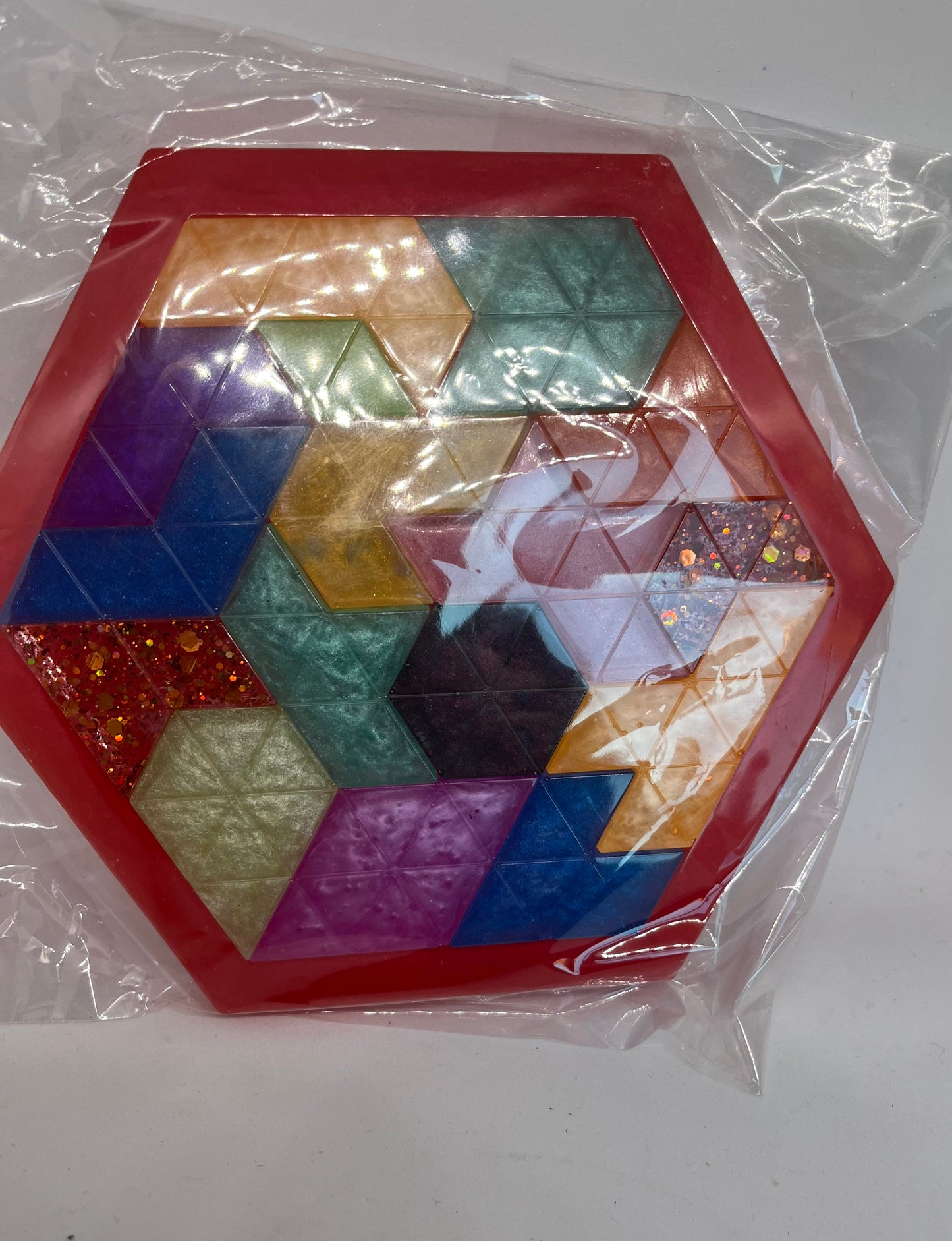 Handmade Resin Tangram Puzzle, Stress Relief Family Fun, fidget game for adults