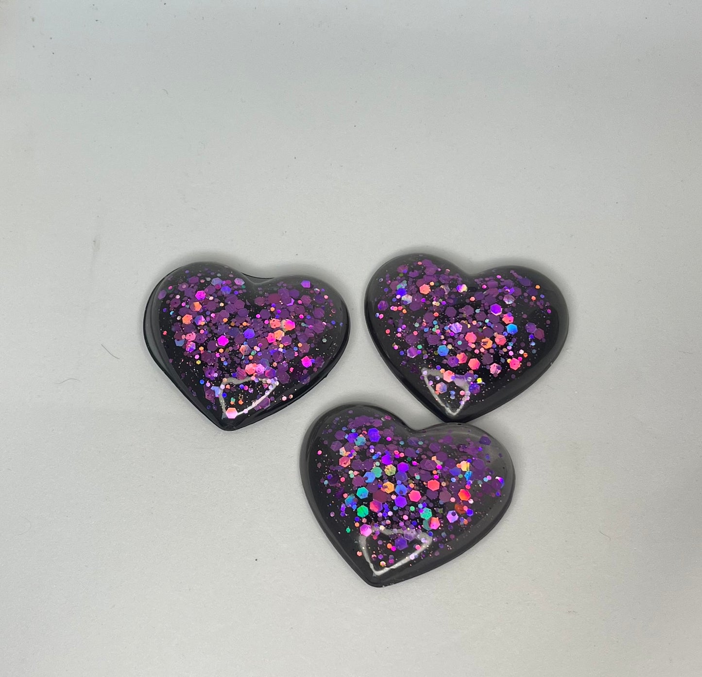 Sparkling Purple Heart Fridge Magnet: Handmade Kitchen Decor