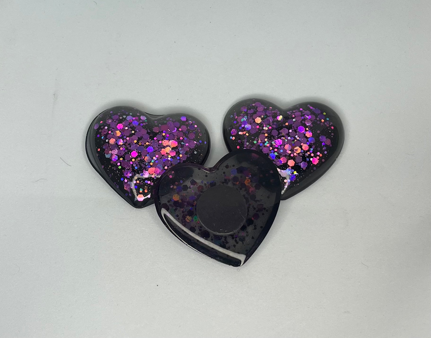 Sparkling Purple Heart Fridge Magnet: Handmade Kitchen Decor