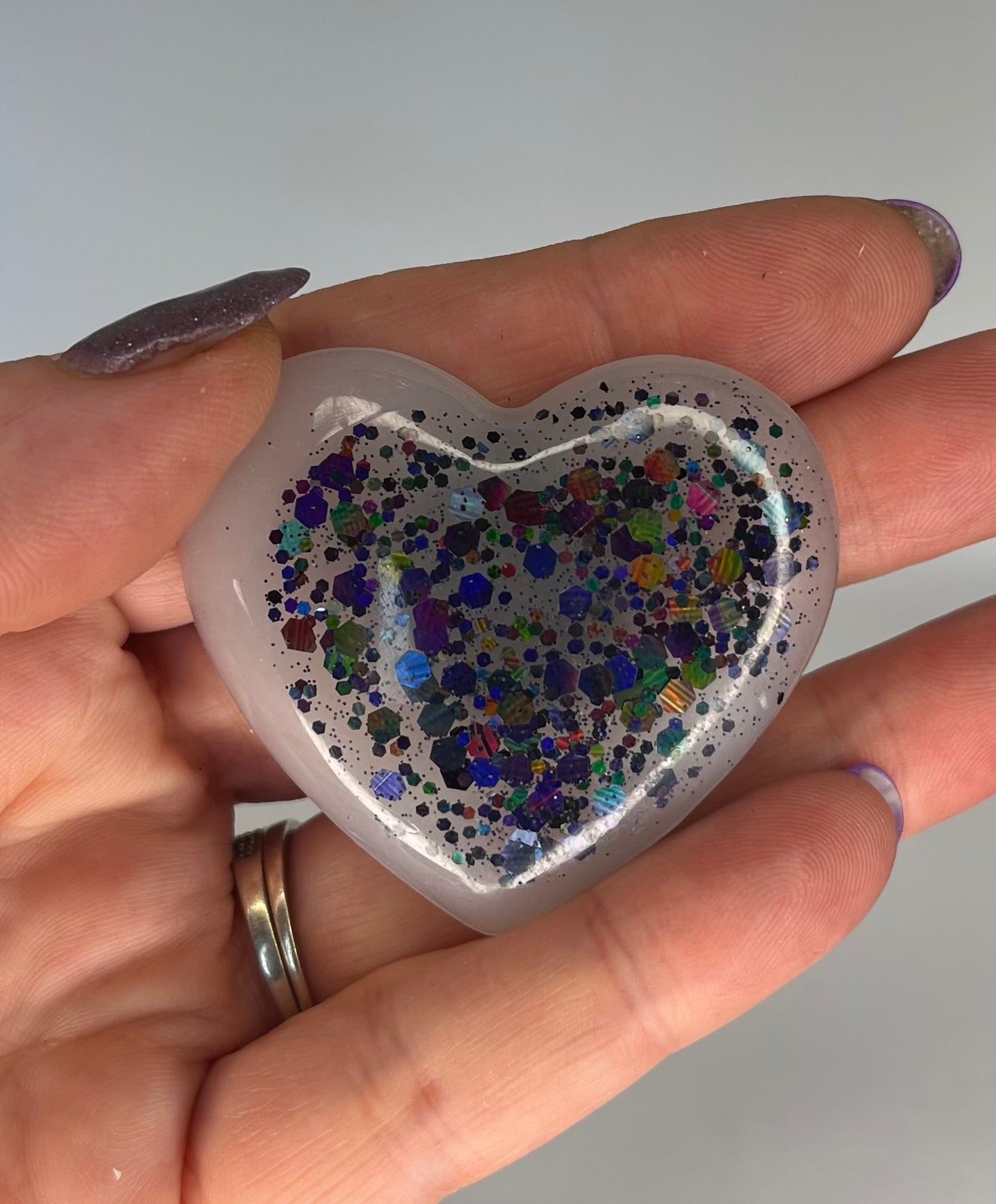 Handmade Heart Fridge Magnets, Black Glitter Accent, Kitchen Accessory