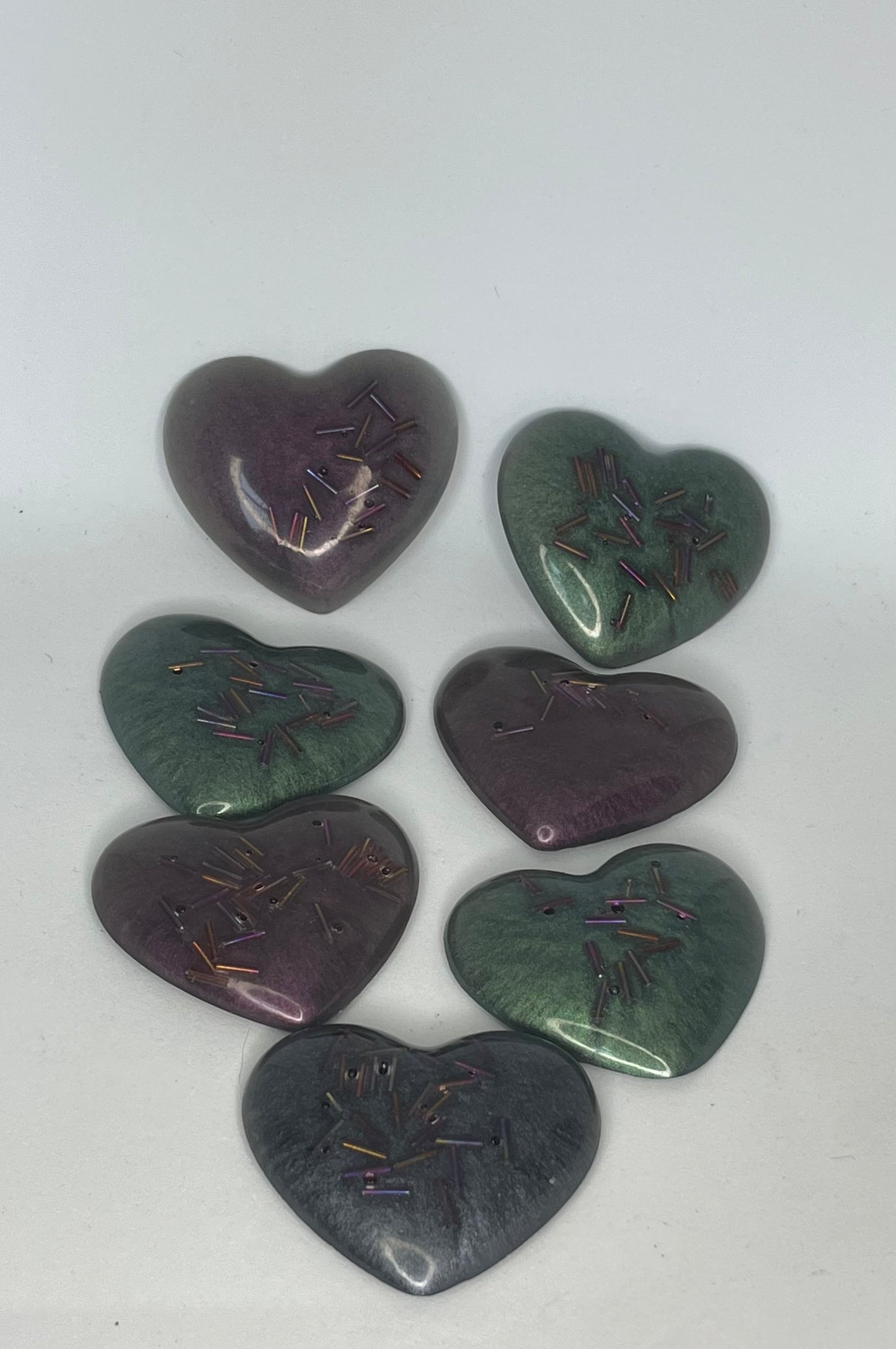 Beaded Heart-Shaped Magnet, Fridge Organiser