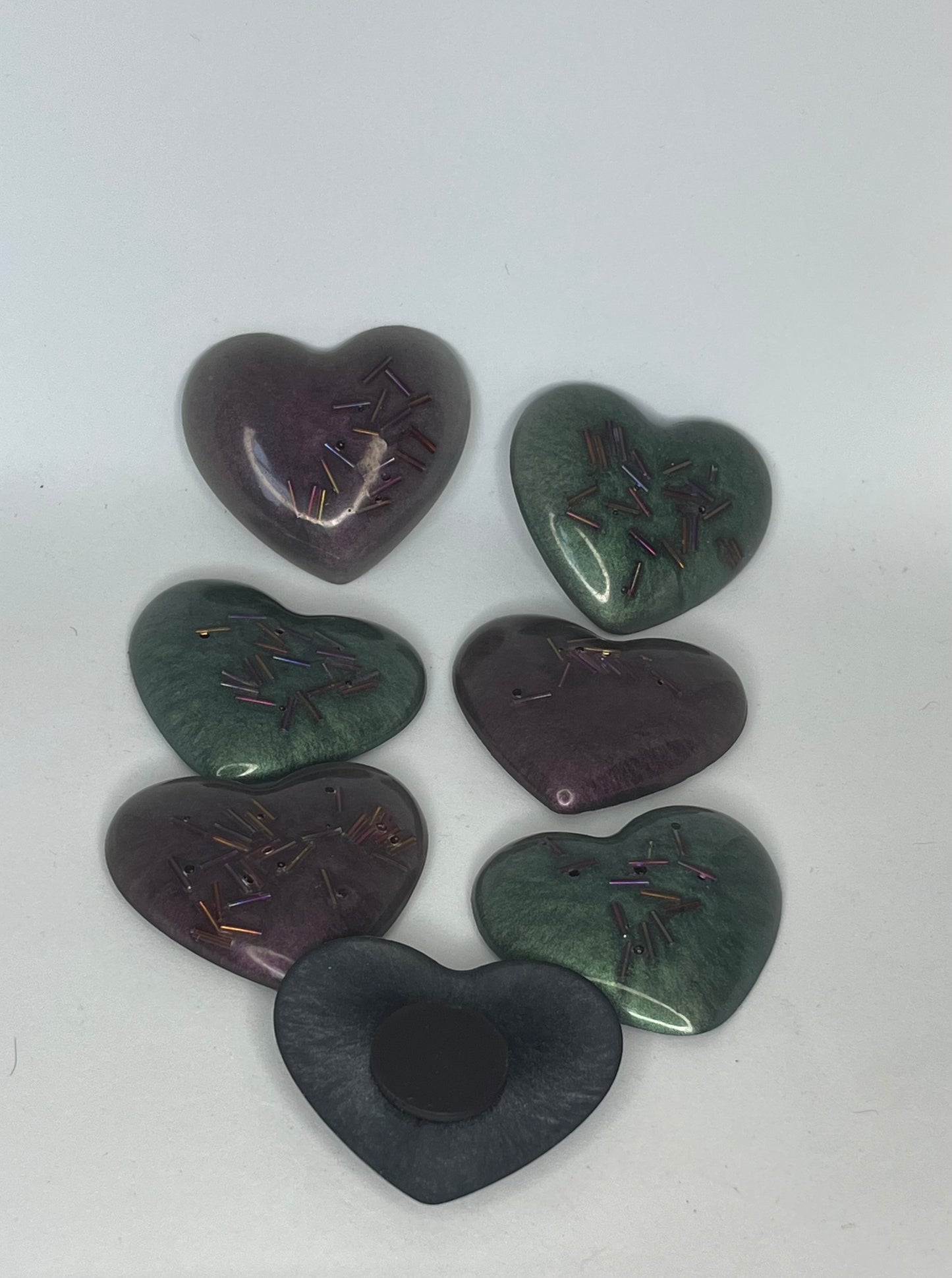Beaded Heart-Shaped Magnet, Fridge Organiser