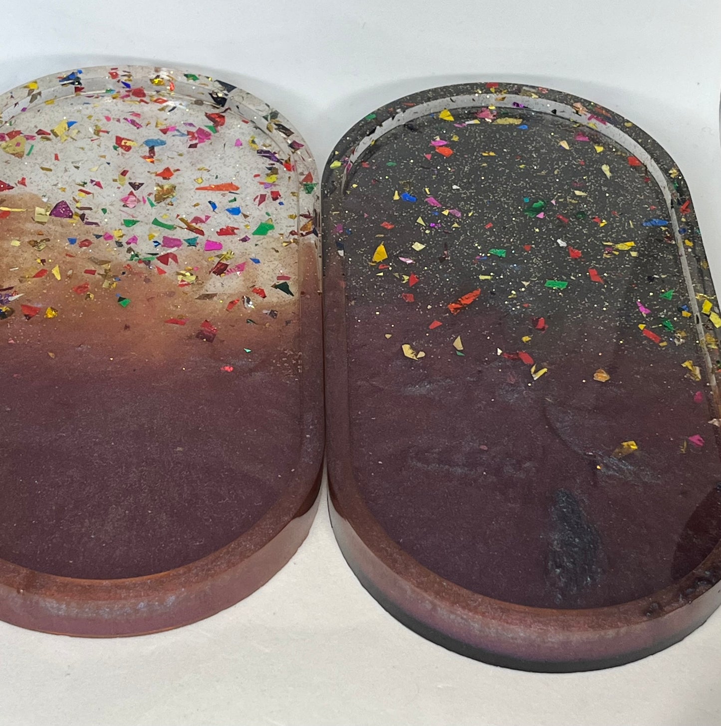 Trinket tray, sparkling key tray, make up tray, large oval coaster, oval trinket tray