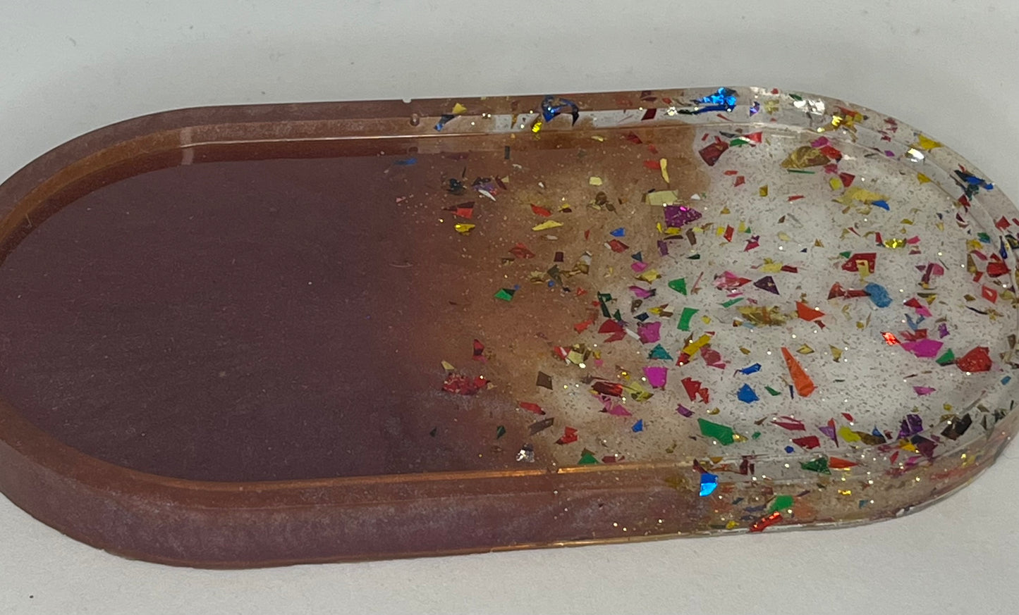 Trinket tray, sparkling key tray, make up tray, large oval coaster, oval trinket tray