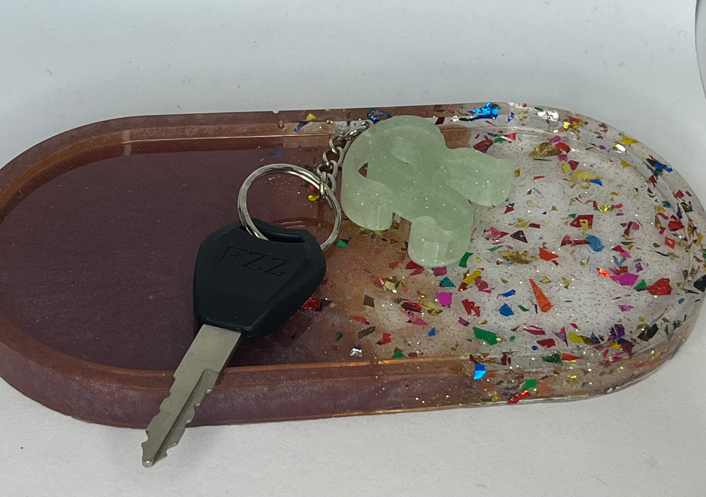 Trinket tray, sparkling key tray, make up tray, large oval coaster, oval trinket tray