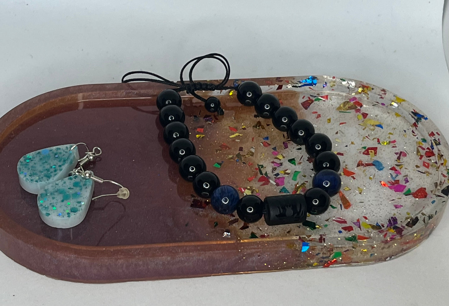 Trinket tray, sparkling key tray, make up tray, large oval coaster, oval trinket tray