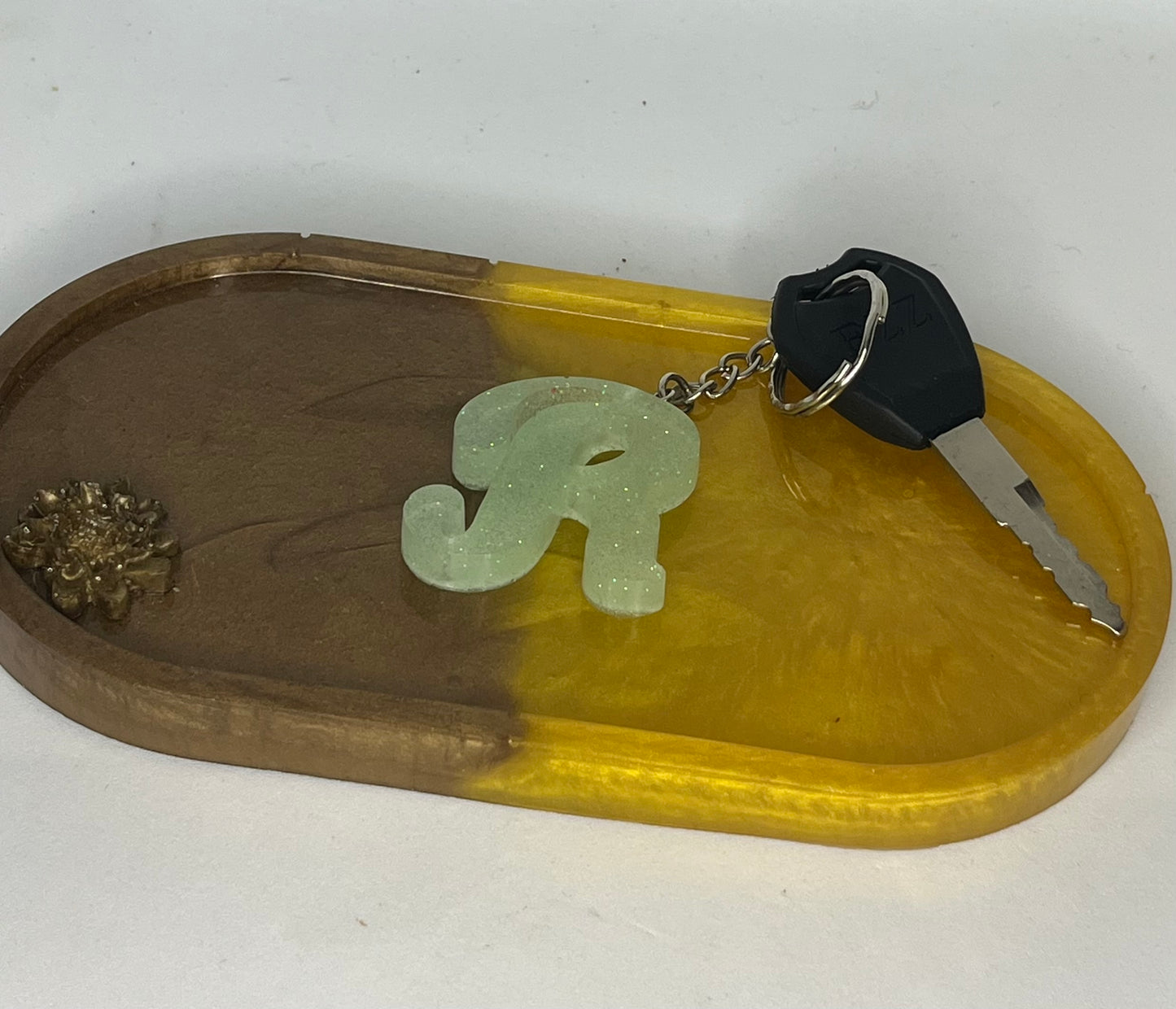 Lotus two tone oval tray, oval trinket tray, make up tray, jewellery tray, large  oval coaster, oval key tray