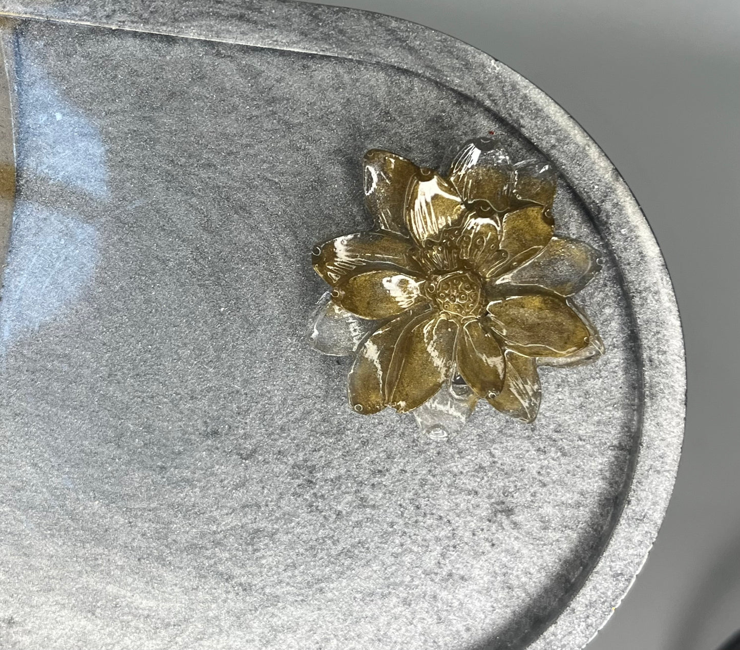 Lotus two tone oval tray, oval trinket tray, make up tray, jewellery tray, large  oval coaster, oval key tray