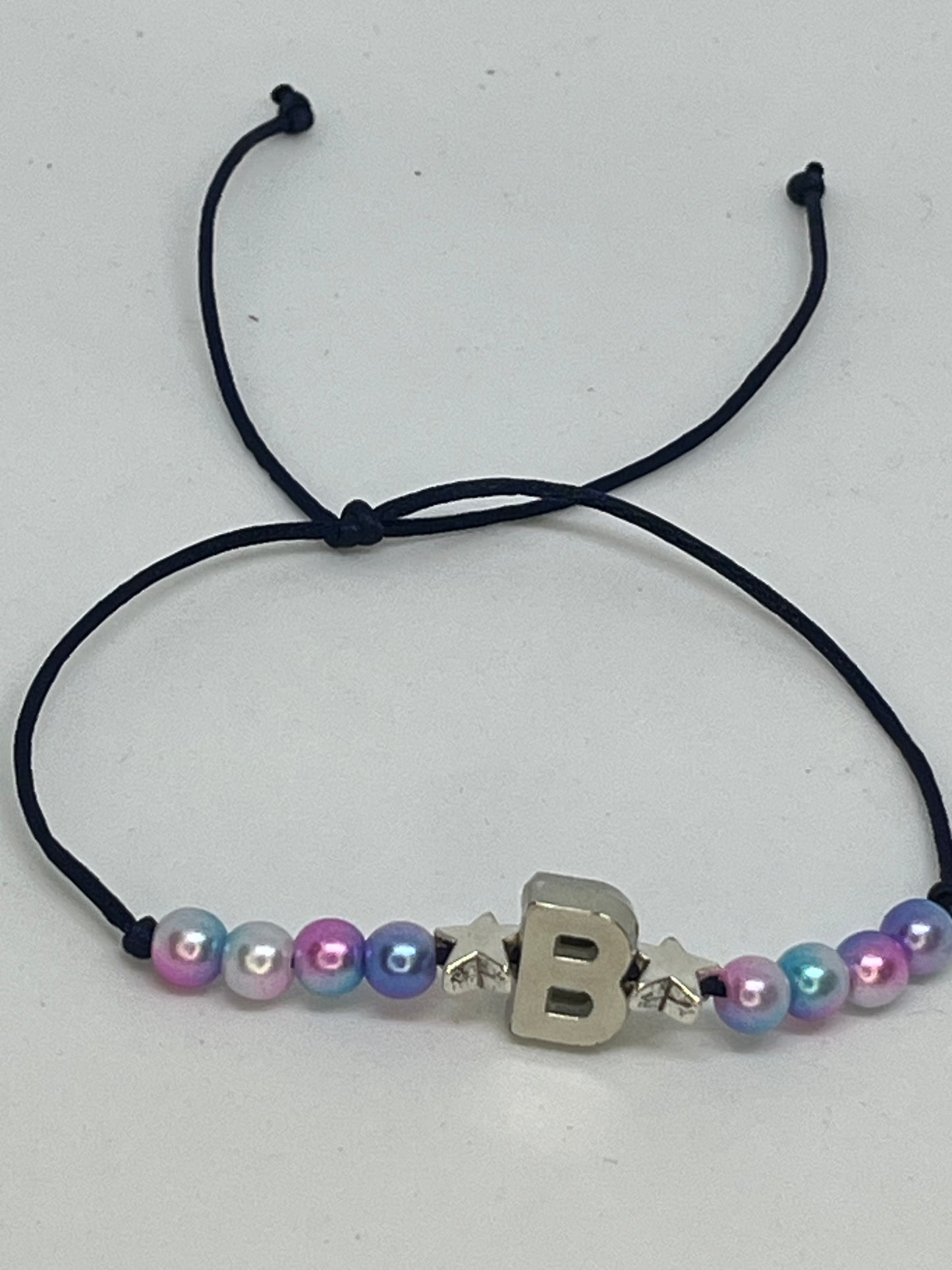 Alphabet beaded adjustable bracelet, Handmade style, personalised for you, wear your story